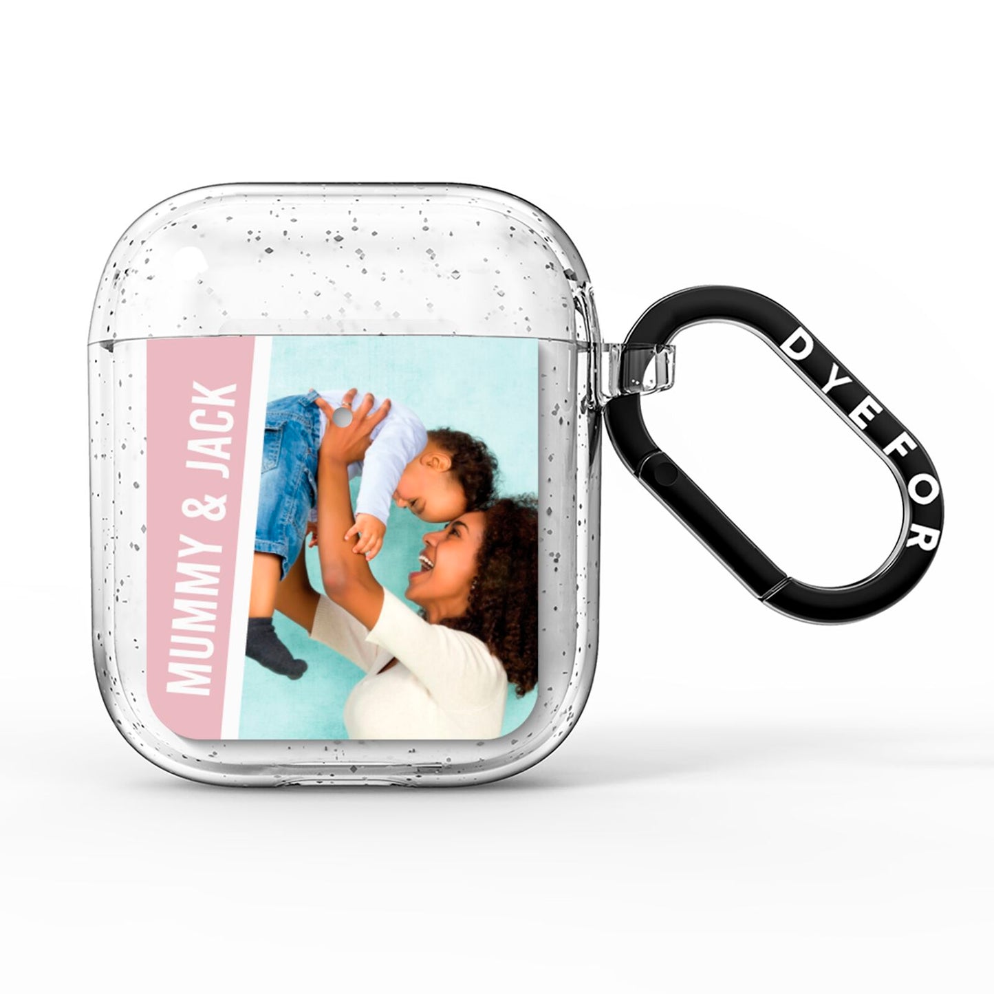 Personalised Photo Mummy and Child AirPods Glitter Case