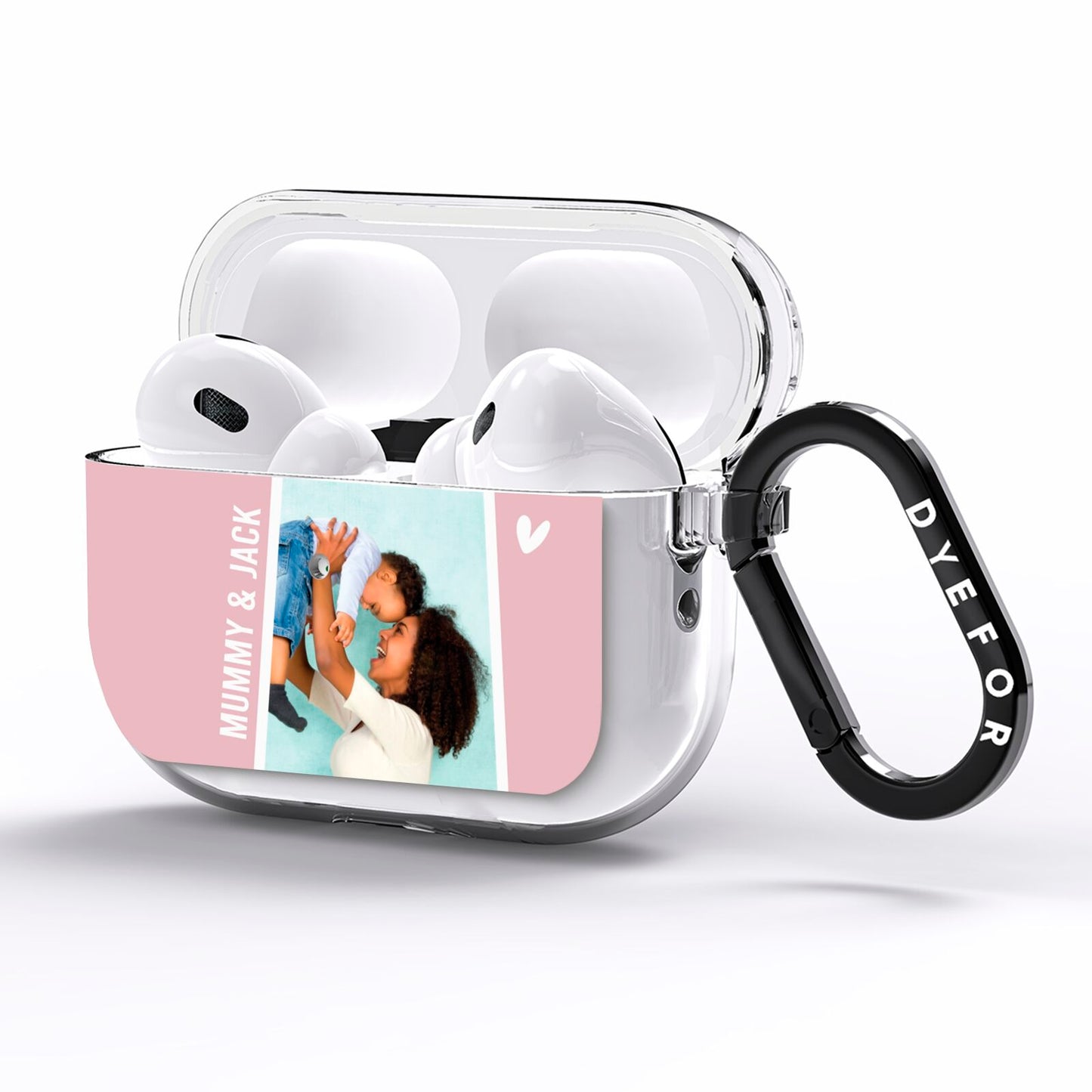 Personalised Photo Mummy and Child AirPods Pro Clear Case Side Image