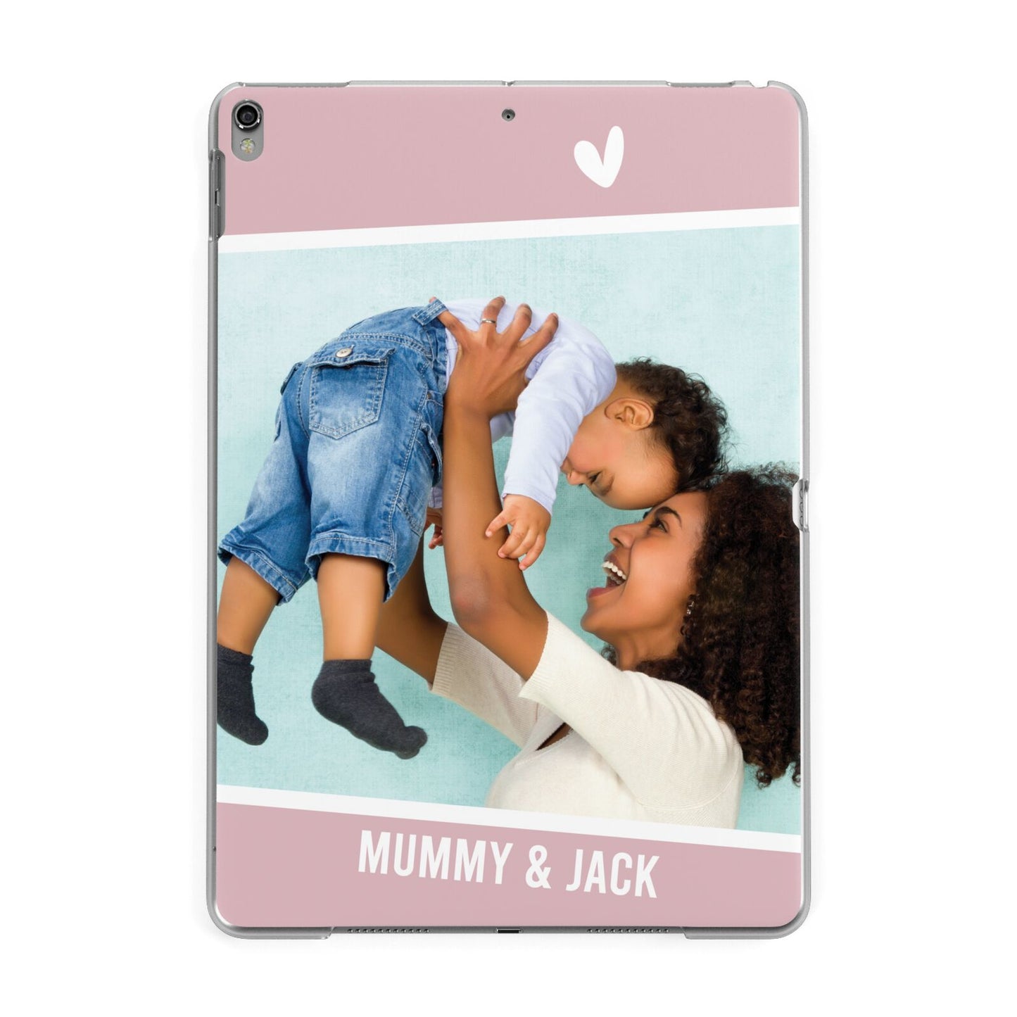 Personalised Photo Mummy and Child Apple iPad Grey Case