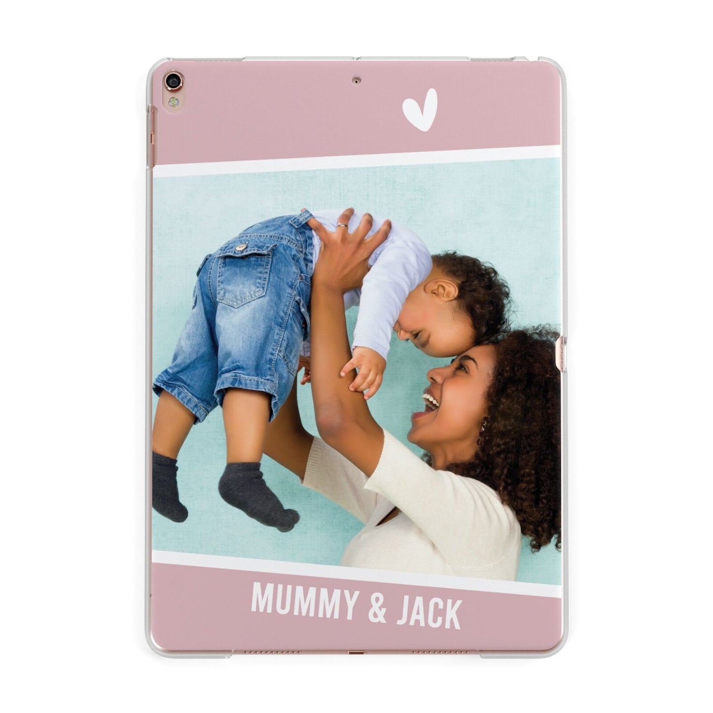 Personalised Photo Mummy and Child Apple iPad Rose Gold Case