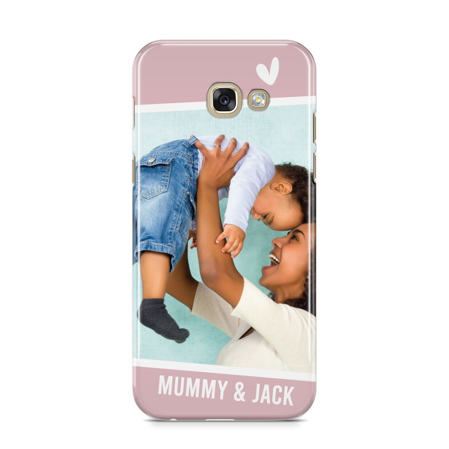 Personalised Photo Mummy and Child Samsung Galaxy A5 2017 Case on gold phone