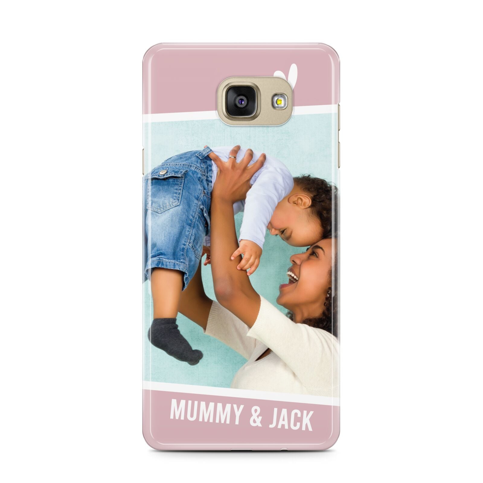 Personalised Photo Mummy and Child Samsung Galaxy A7 2016 Case on gold phone