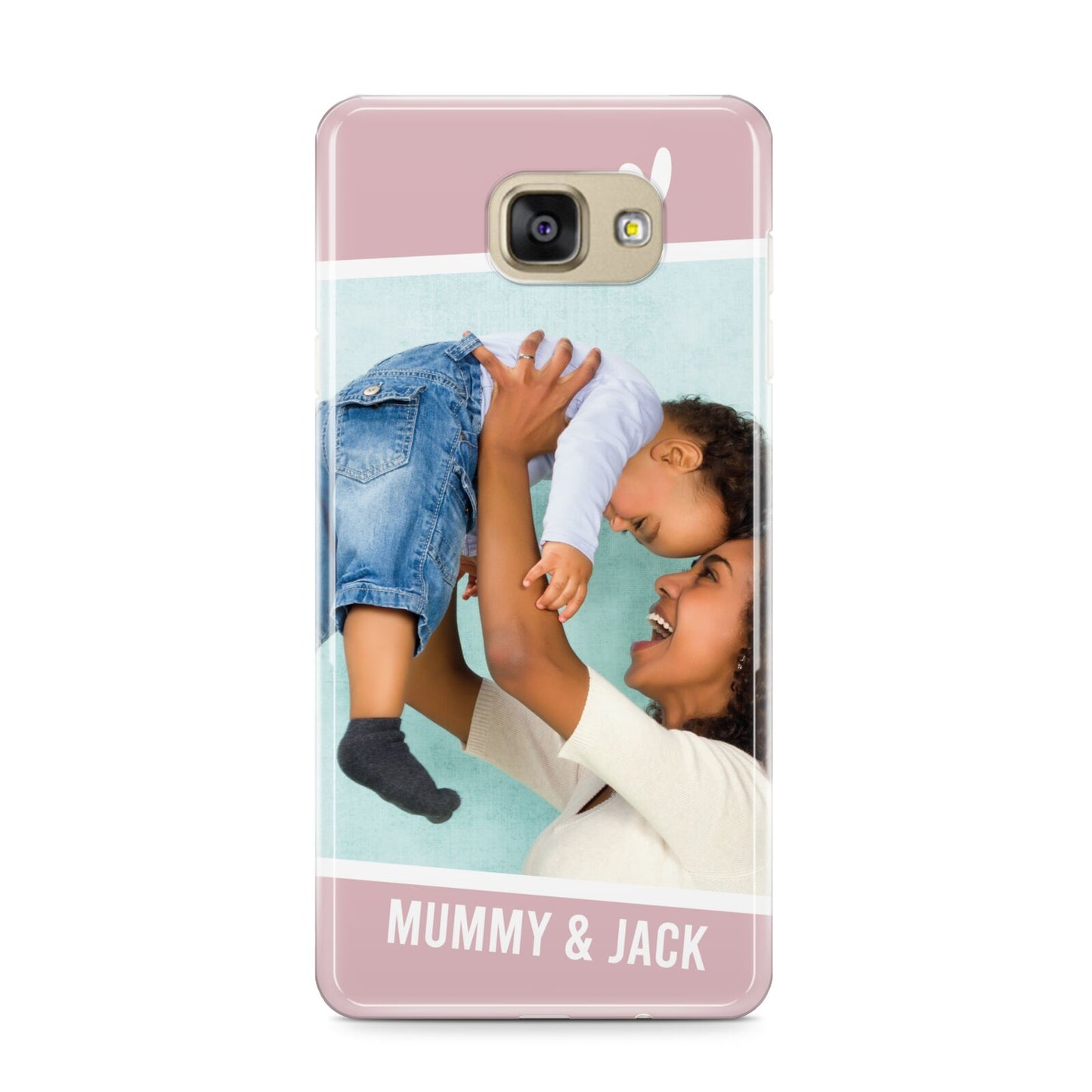 Personalised Photo Mummy and Child Samsung Galaxy A9 2016 Case on gold phone