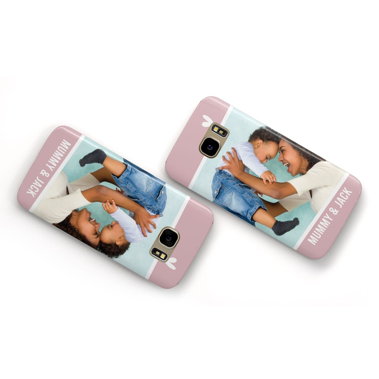 Personalised Photo Mummy and Child Samsung Galaxy Case Flat Overview