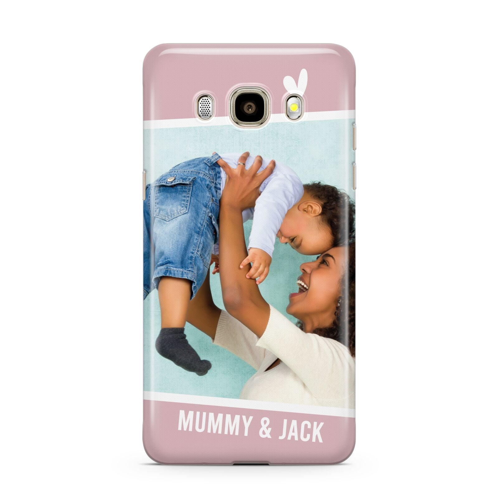 Personalised Photo Mummy and Child Samsung Galaxy J7 2016 Case on gold phone