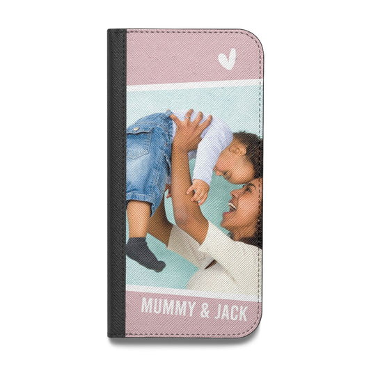 Personalised Photo Mummy and Child Vegan Leather Flip Samsung Case