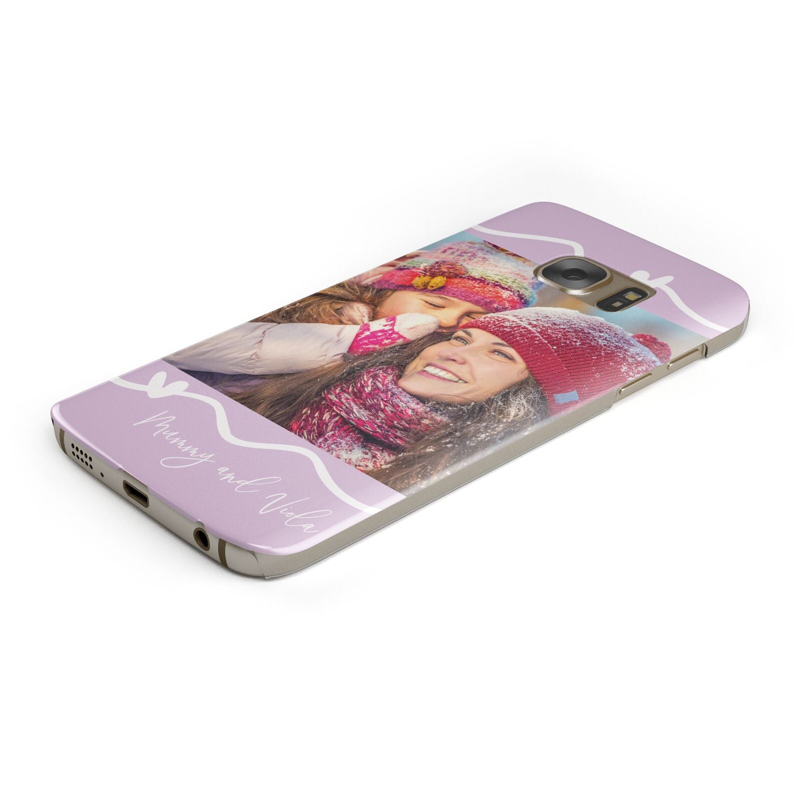 Personalised Photo Mummy and Name Protective Samsung Galaxy Case Angled Image