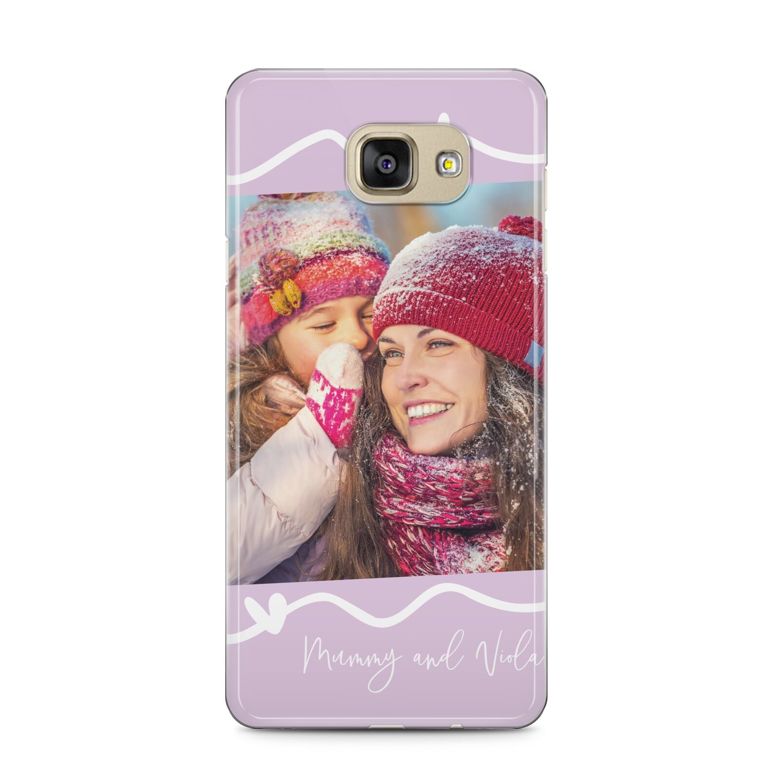 Personalised Photo Mummy and Name Samsung Galaxy A5 2016 Case on gold phone