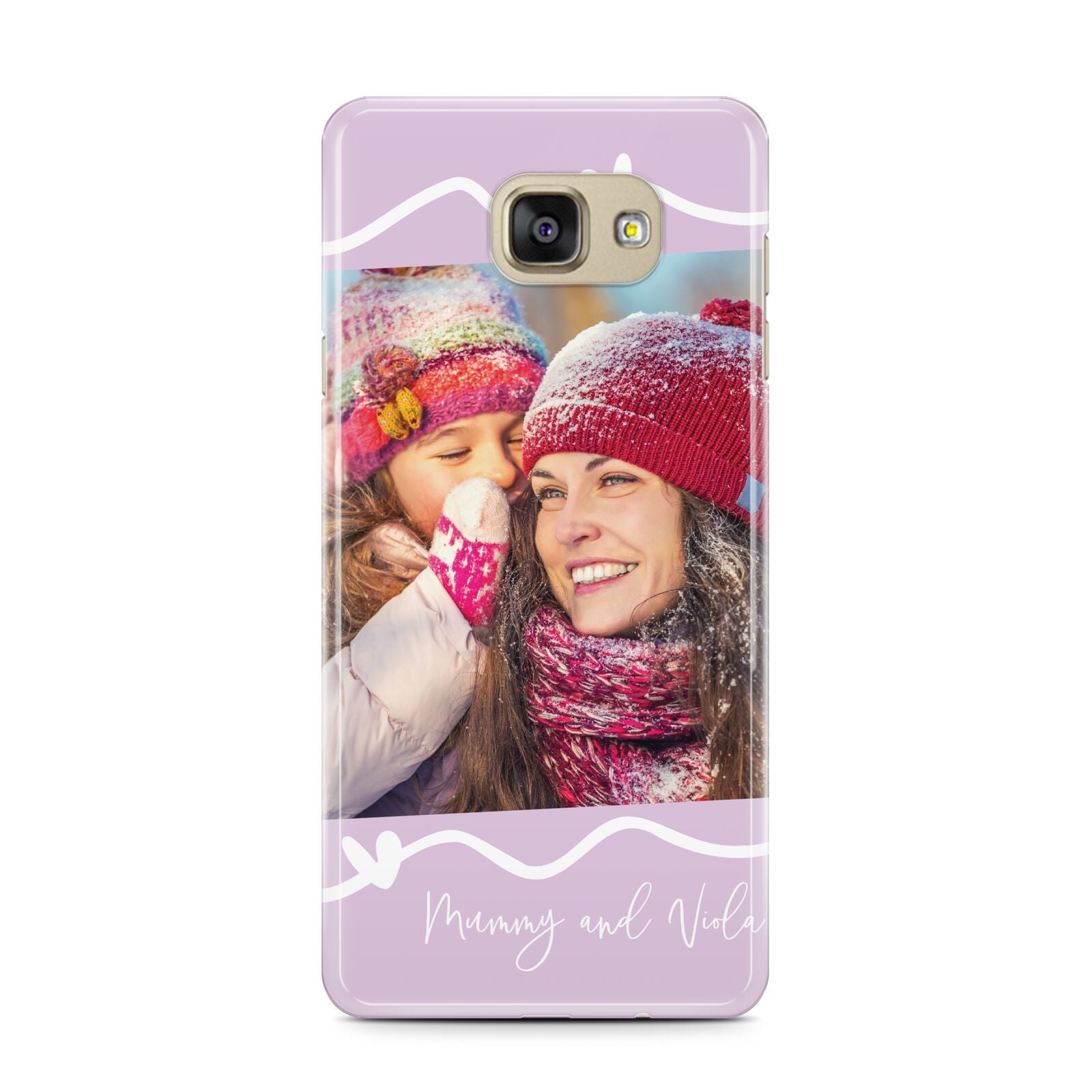 Personalised Photo Mummy and Name Samsung Galaxy A7 2016 Case on gold phone