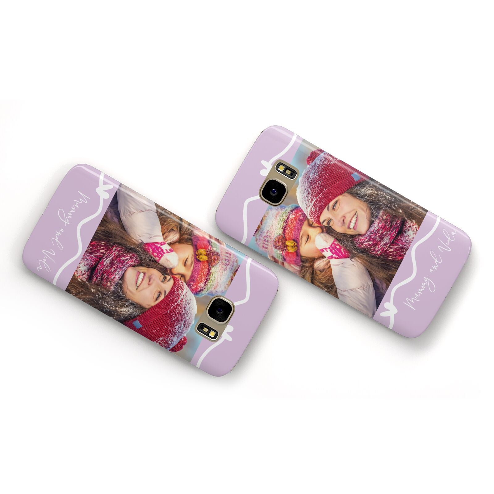 Personalised Photo Mummy and Name Samsung Galaxy Case Flat Overview