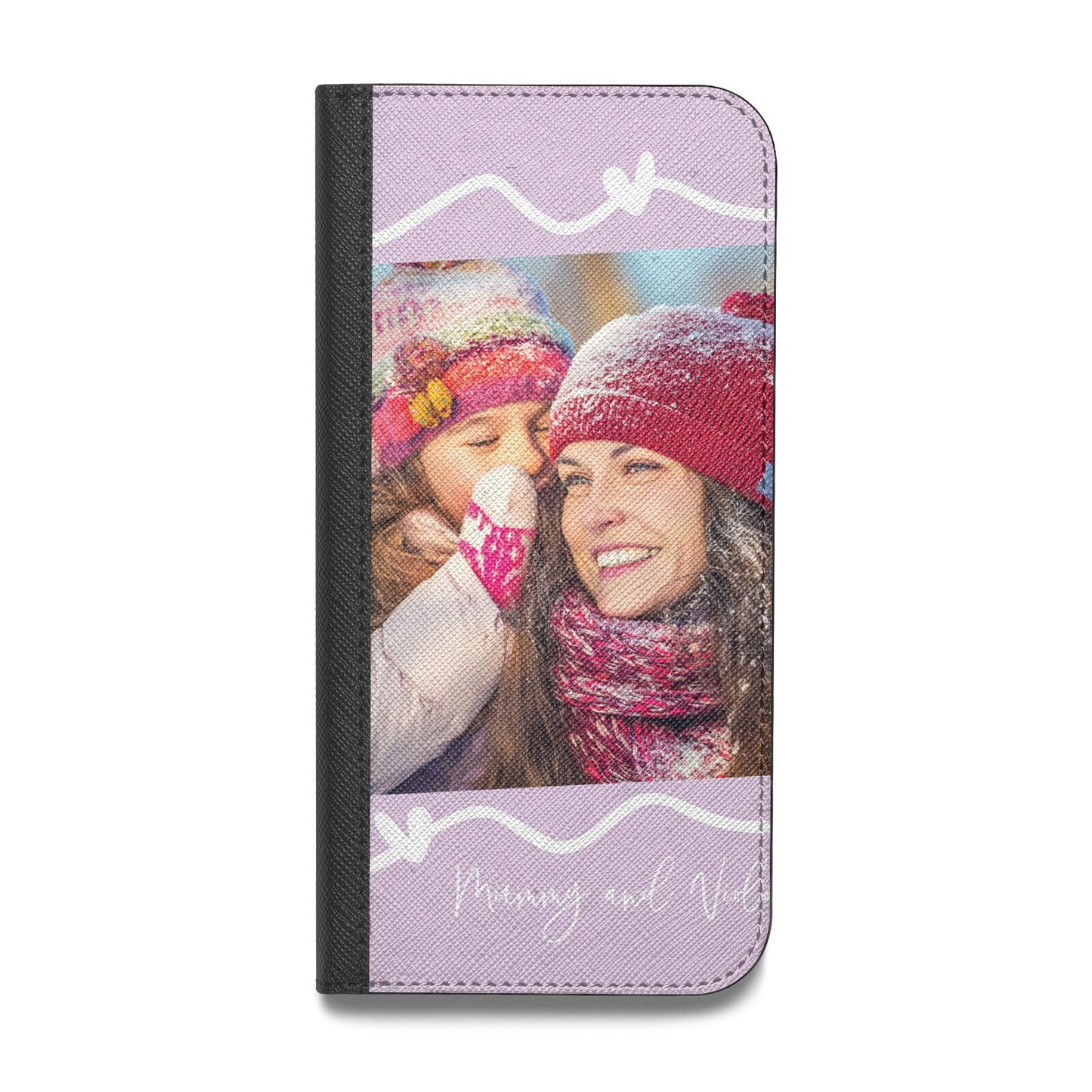 Personalised Photo Mummy and Name Vegan Leather Flip Samsung Case