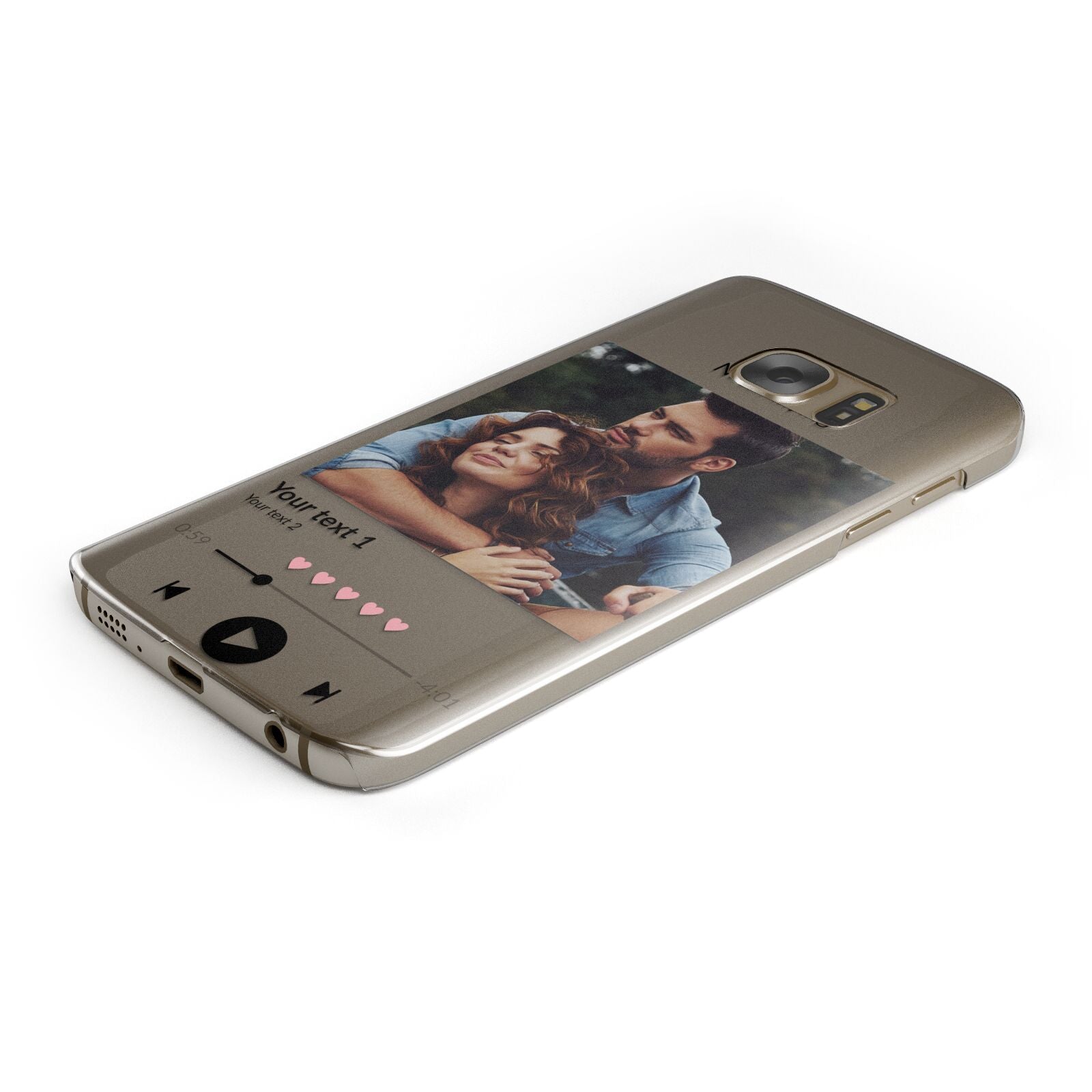 Personalised Photo Music Protective Samsung Galaxy Case Angled Image