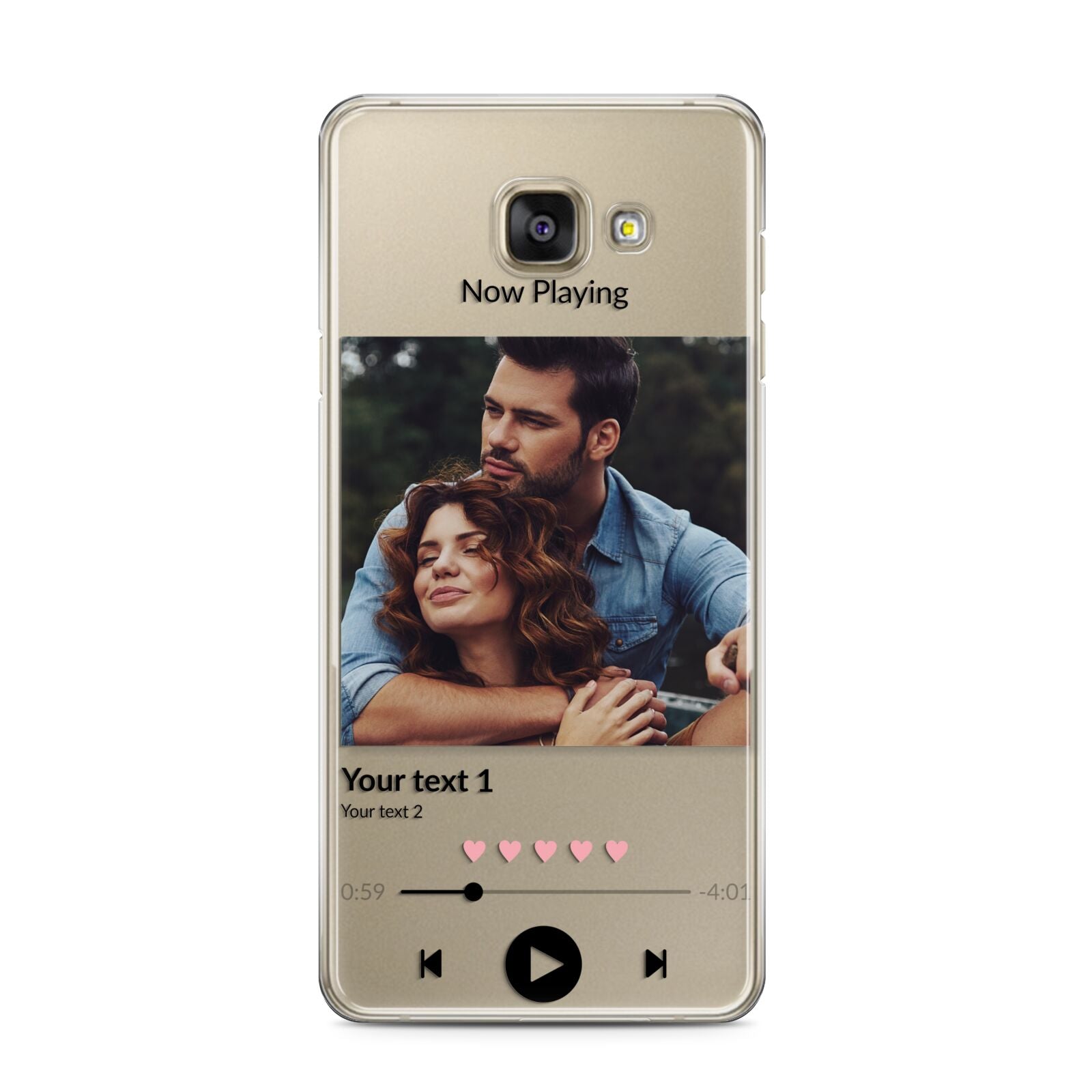 Personalised Photo Music Samsung Galaxy A3 2016 Case on gold phone