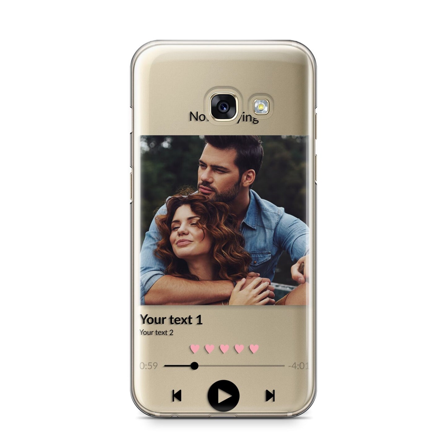 Personalised Photo Music Samsung Galaxy A3 2017 Case on gold phone