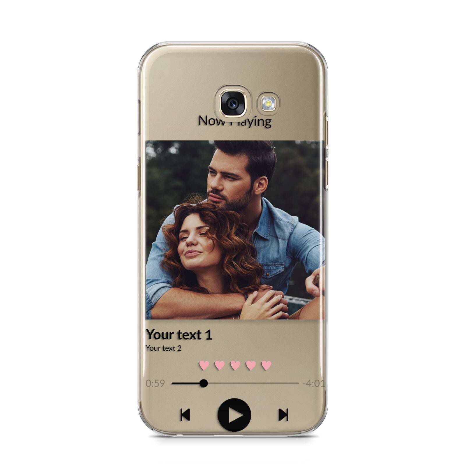 Personalised Photo Music Samsung Galaxy A5 2017 Case on gold phone