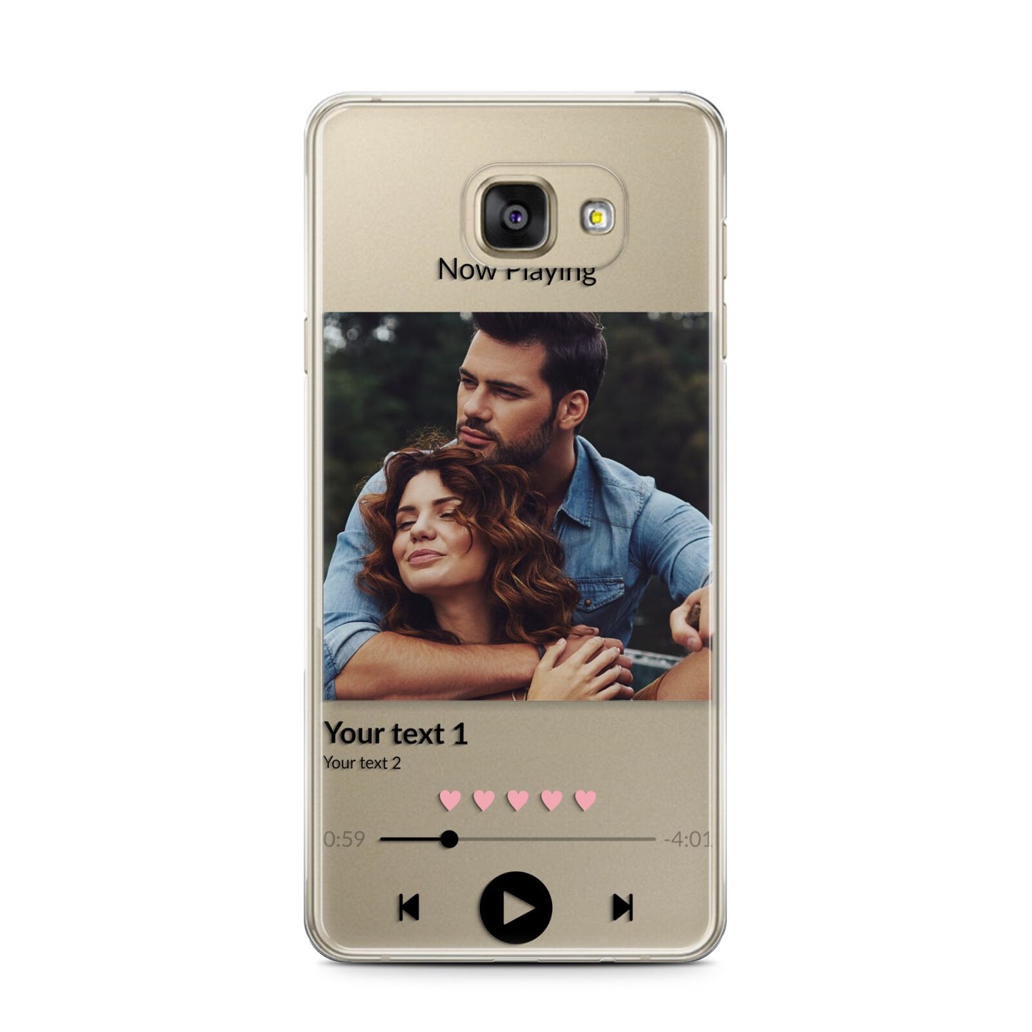 Personalised Photo Music Samsung Galaxy A7 2016 Case on gold phone