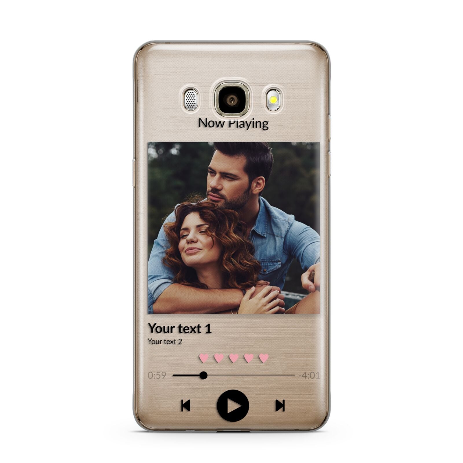 Personalised Photo Music Samsung Galaxy J7 2016 Case on gold phone