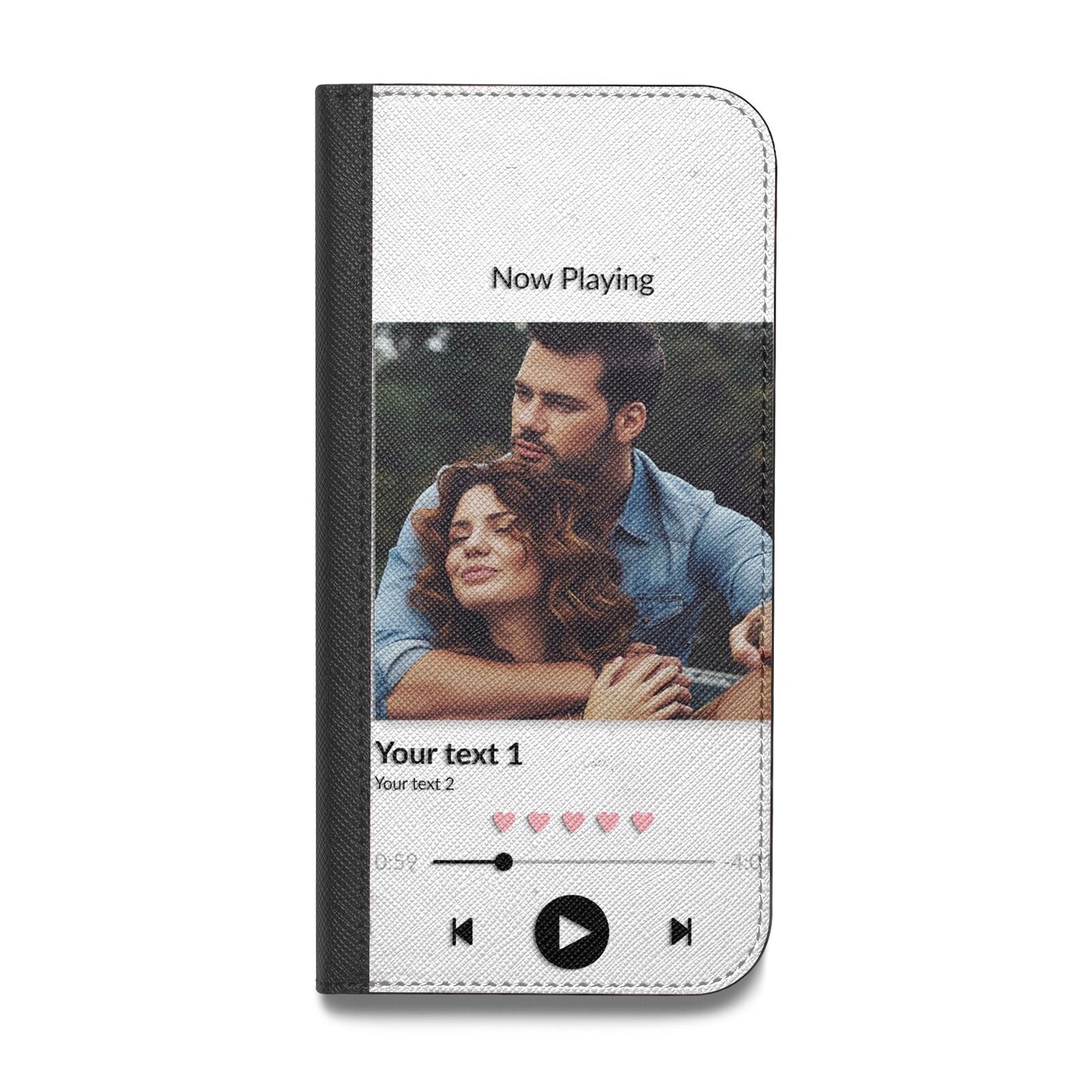 Personalised Photo Music Vegan Leather Flip iPhone Case