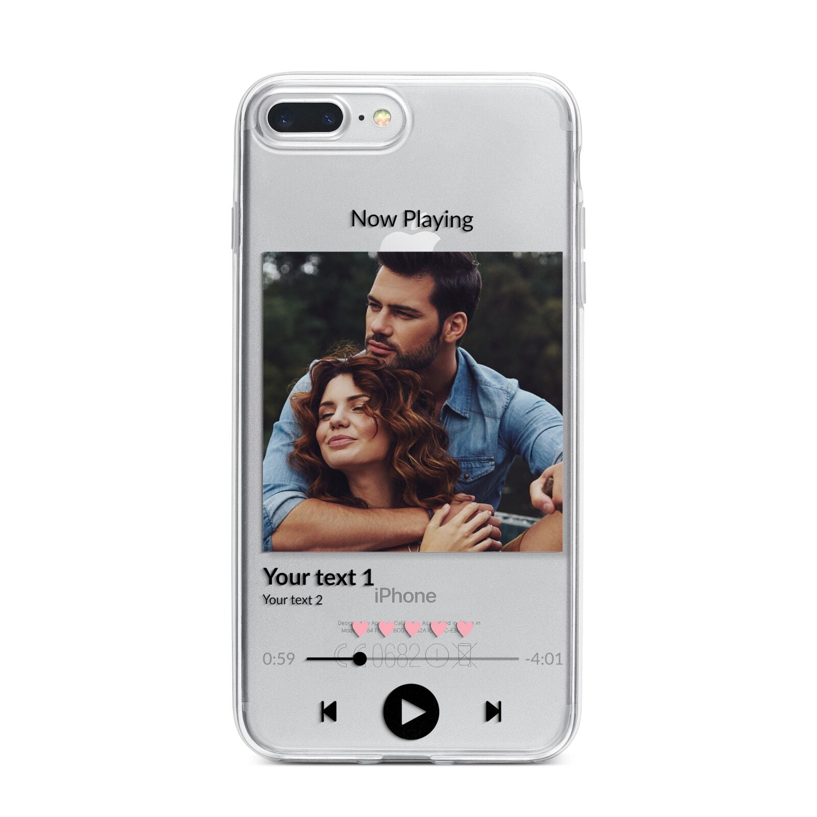 Personalised Photo Music iPhone 7 Plus Bumper Case on Silver iPhone