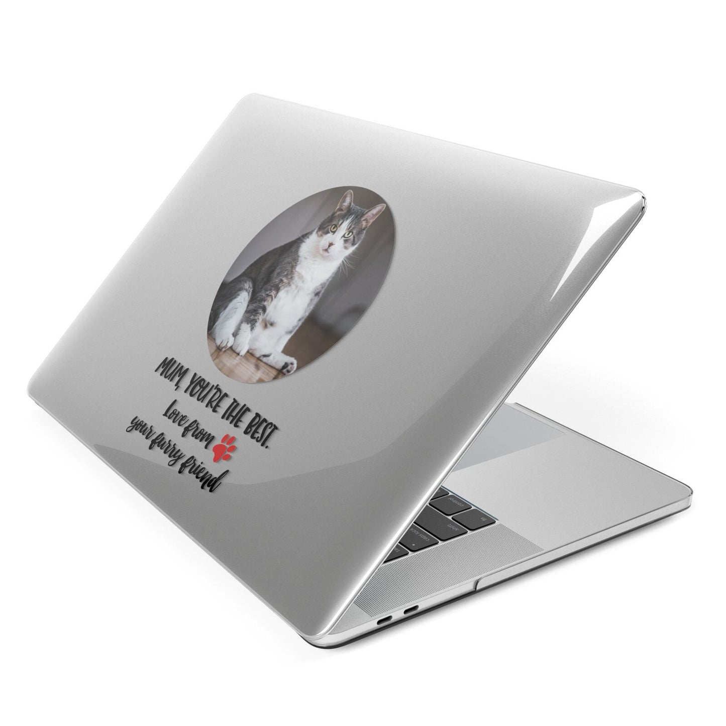 Personalised Photo Upload Cat Mum Apple MacBook Case Side View