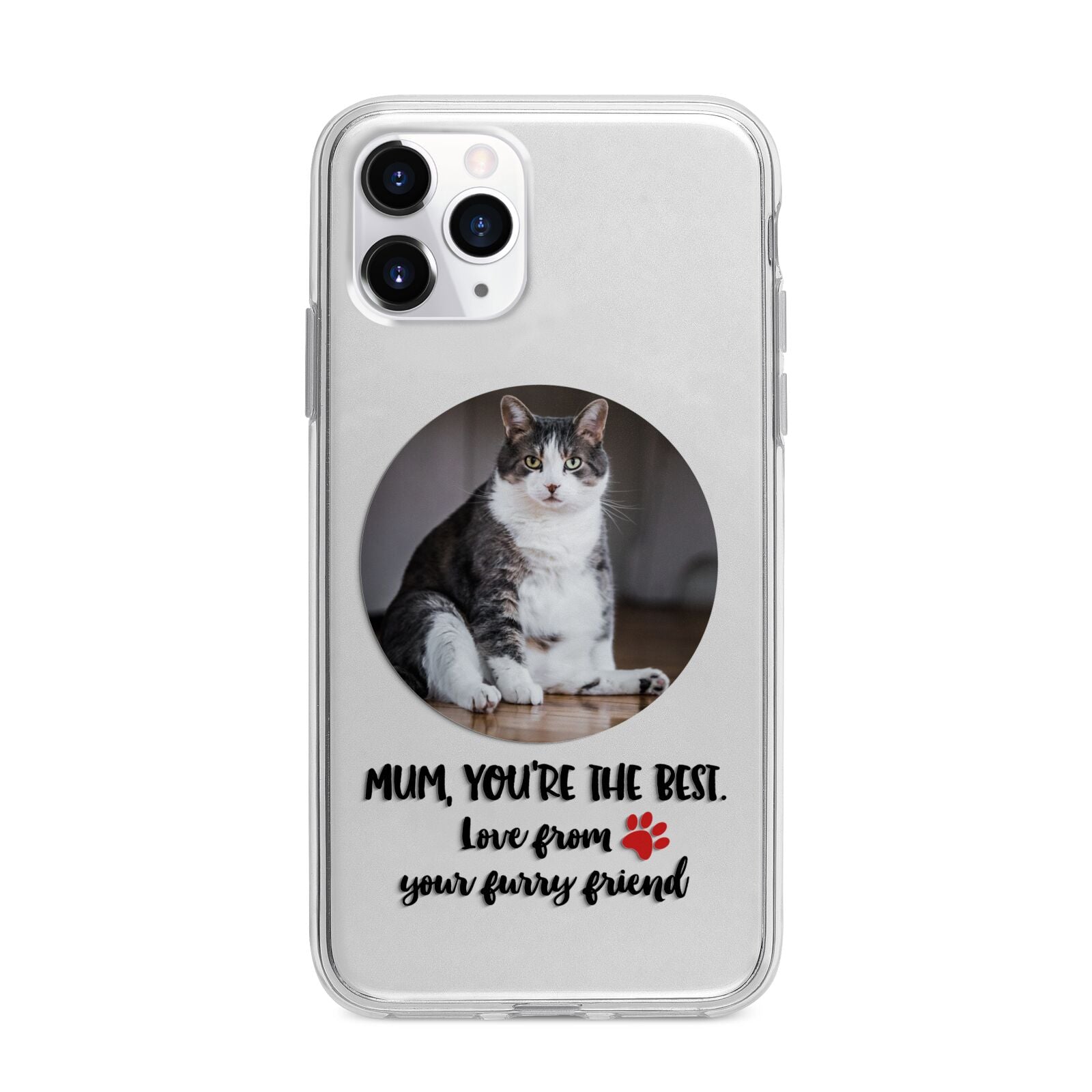 Personalised Photo Upload Cat Mum Apple iPhone 11 Pro Max in Silver with Bumper Case