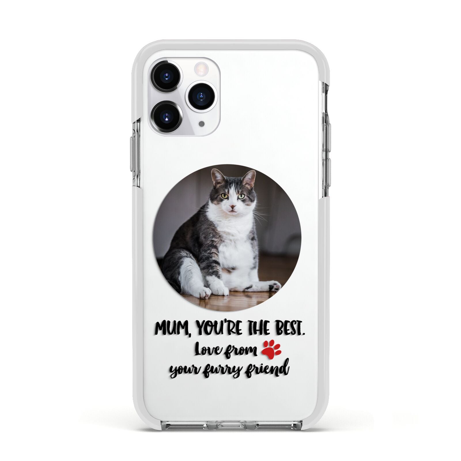 Personalised Photo Upload Cat Mum Apple iPhone 11 Pro in Silver with White Impact Case