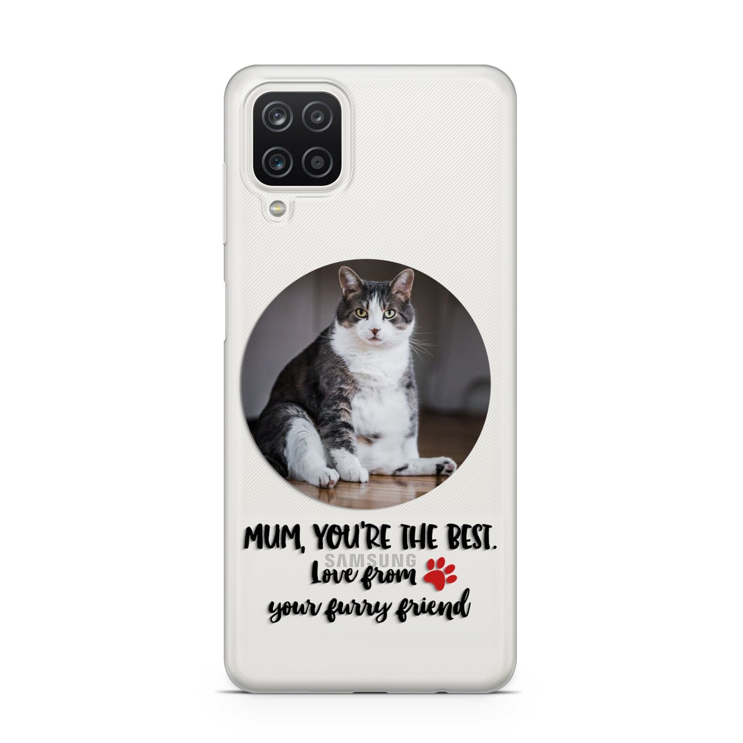 Personalised Photo Upload Cat Mum Samsung A12 Case