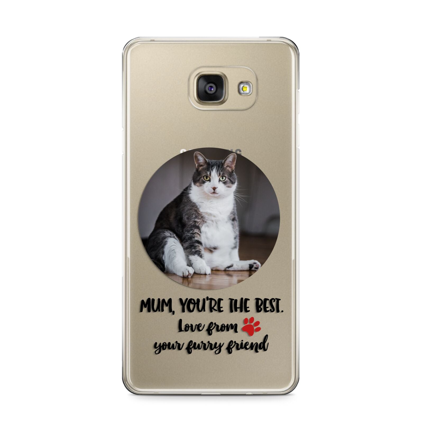 Personalised Photo Upload Cat Mum Samsung Galaxy A9 2016 Case on gold phone