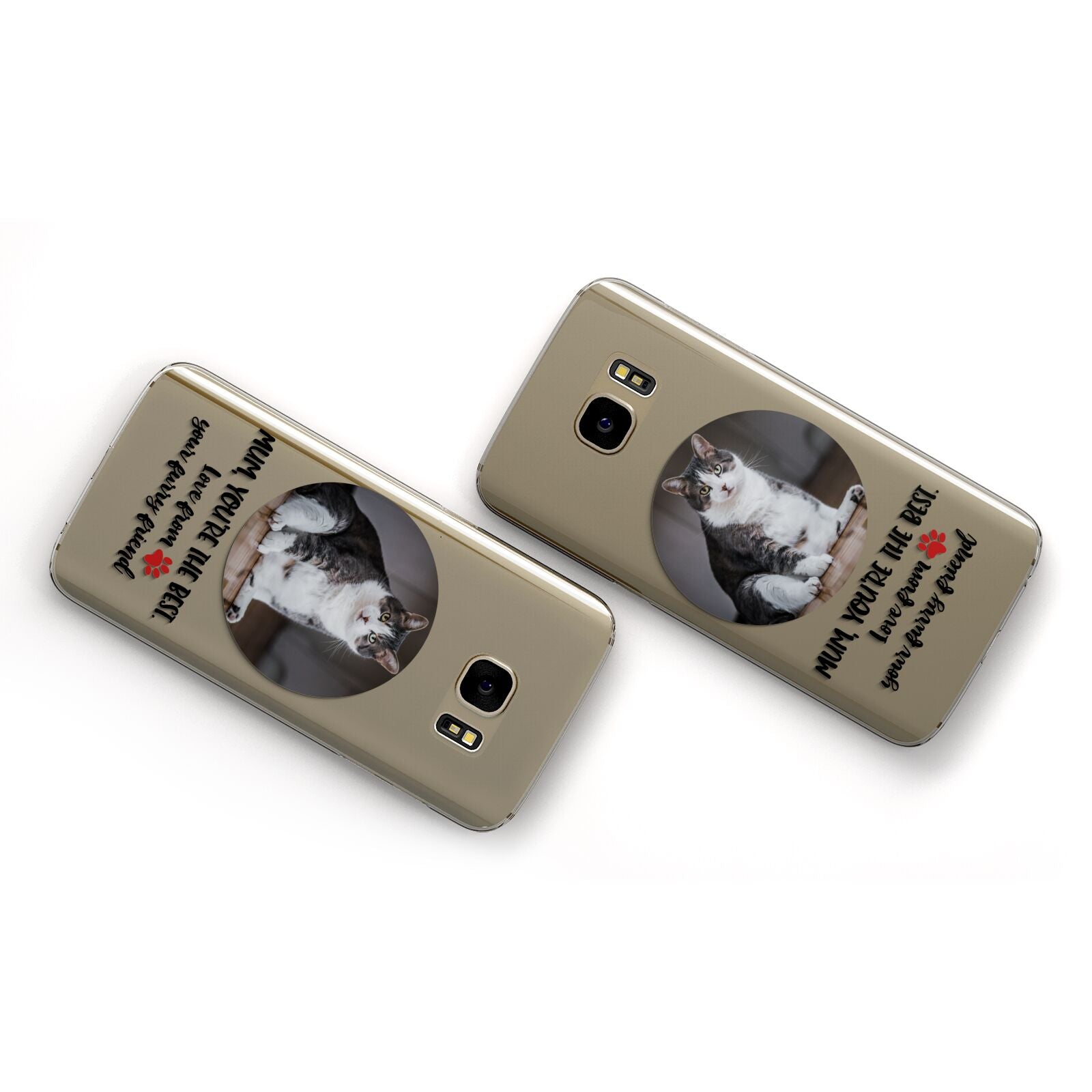 Personalised Photo Upload Cat Mum Samsung Galaxy Case Flat Overview