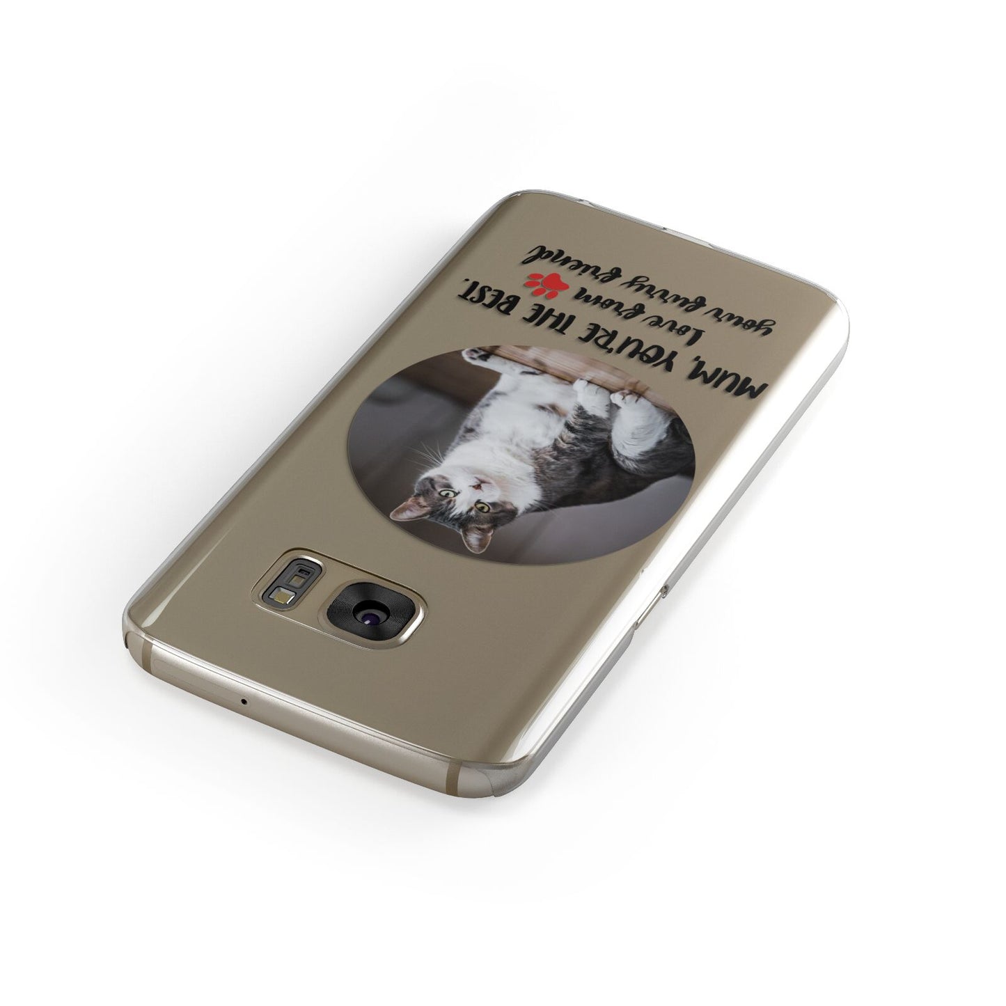 Personalised Photo Upload Cat Mum Samsung Galaxy Case Front Close Up