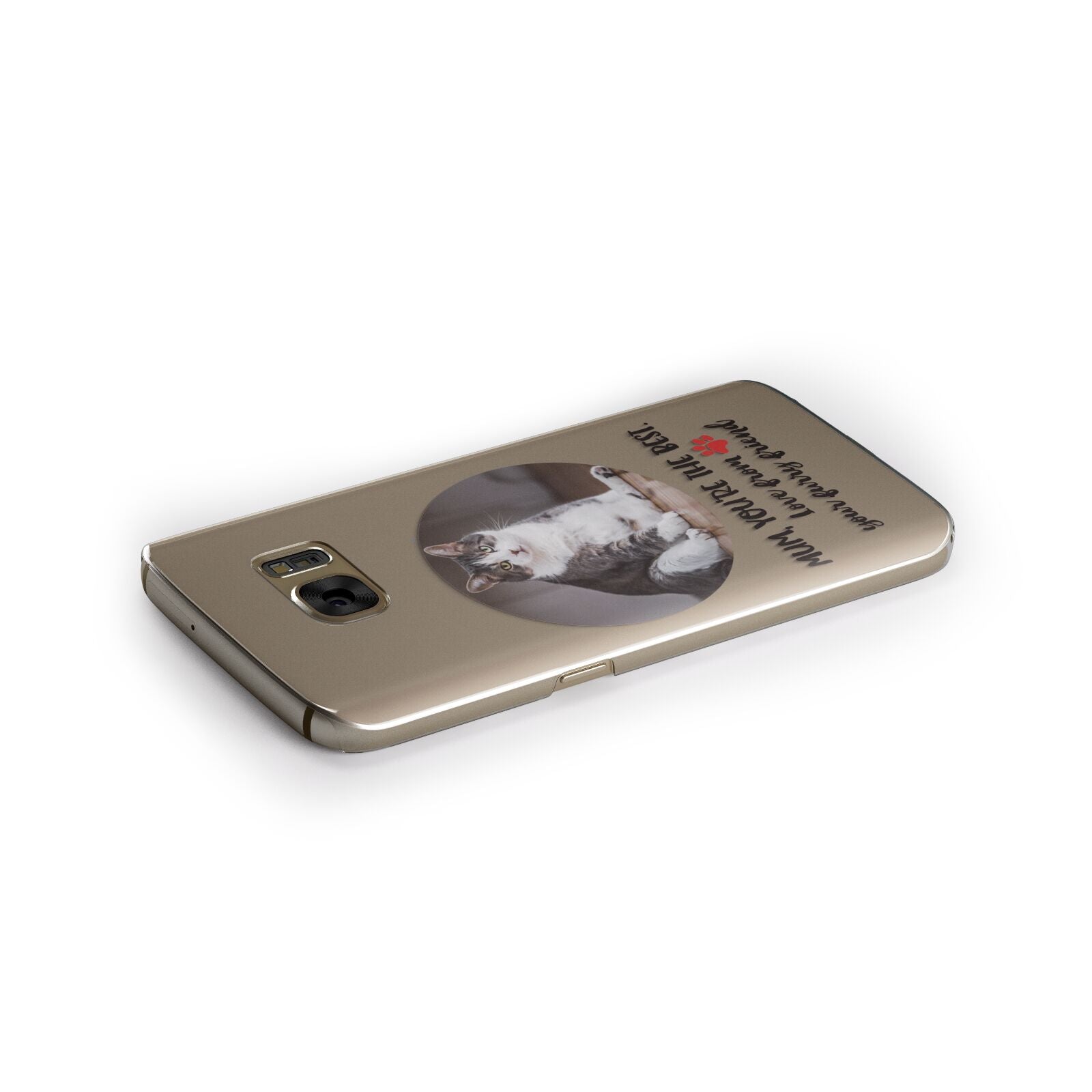 Personalised Photo Upload Cat Mum Samsung Galaxy Case Side Close Up