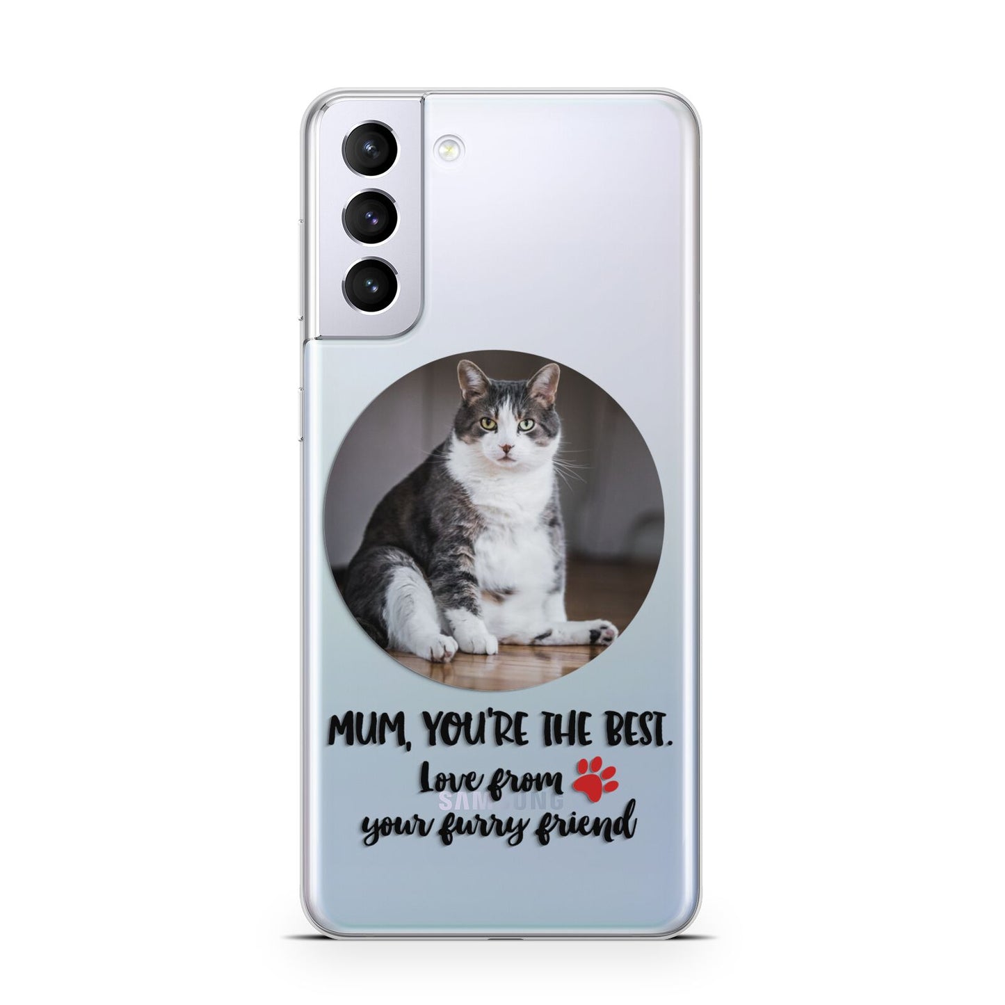 Personalised Photo Upload Cat Mum Samsung S21 Plus Case