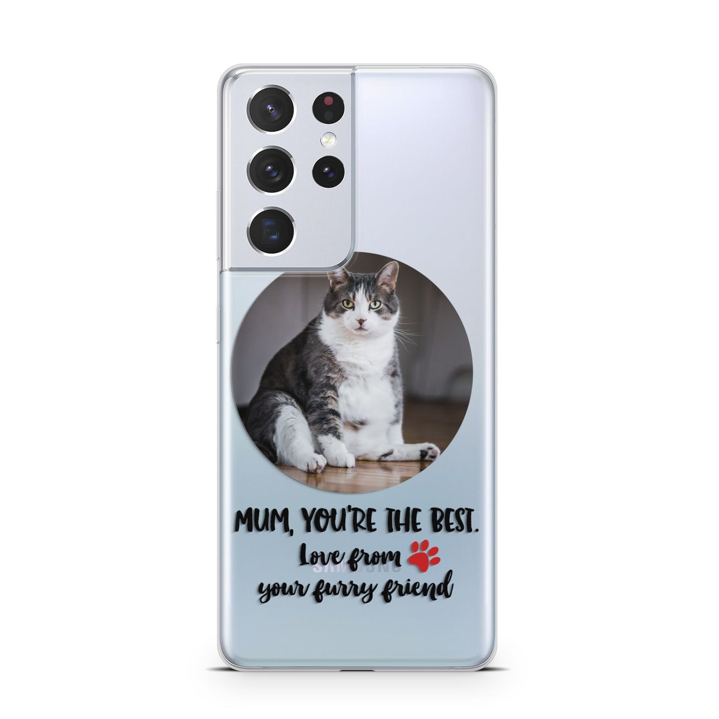 Personalised Photo Upload Cat Mum Samsung S21 Ultra Case