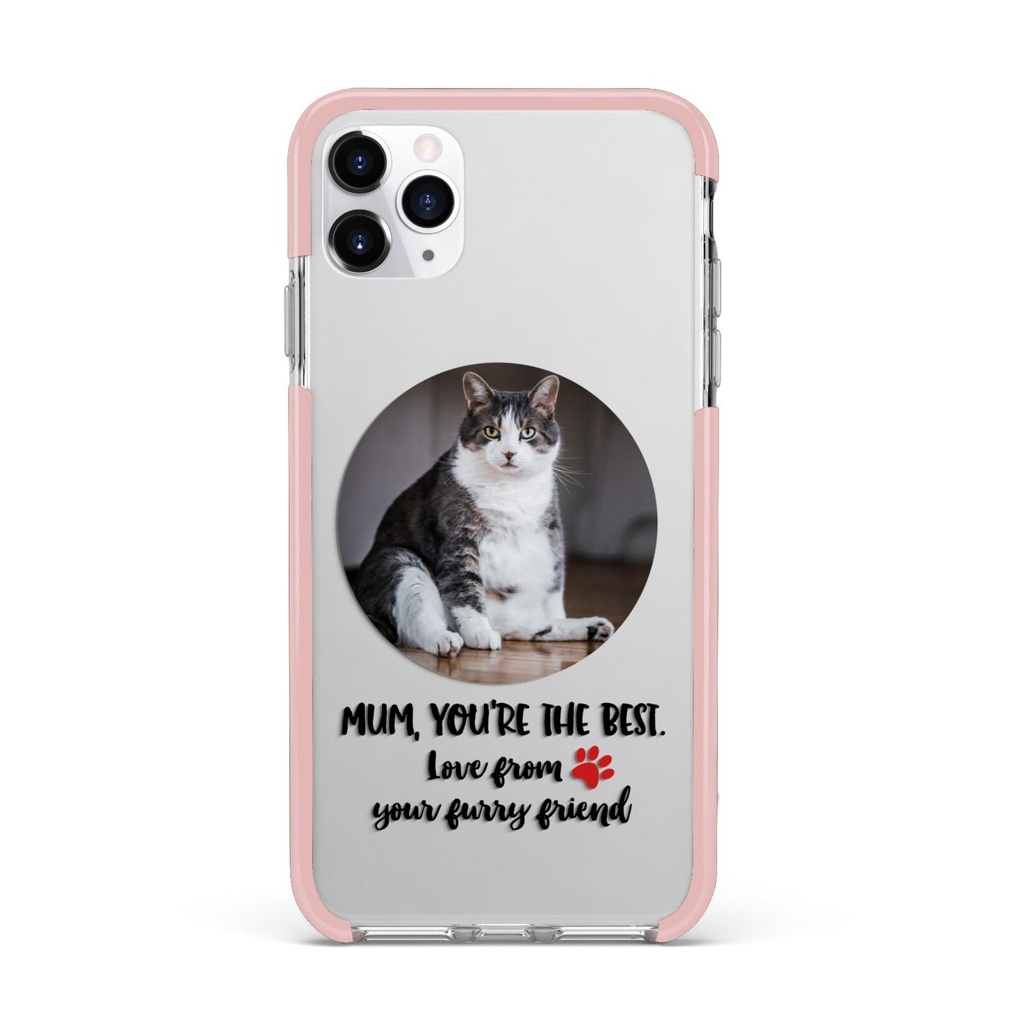 Personalised Photo Upload Cat Mum iPhone 11 Pro Max Impact Pink Edge Case