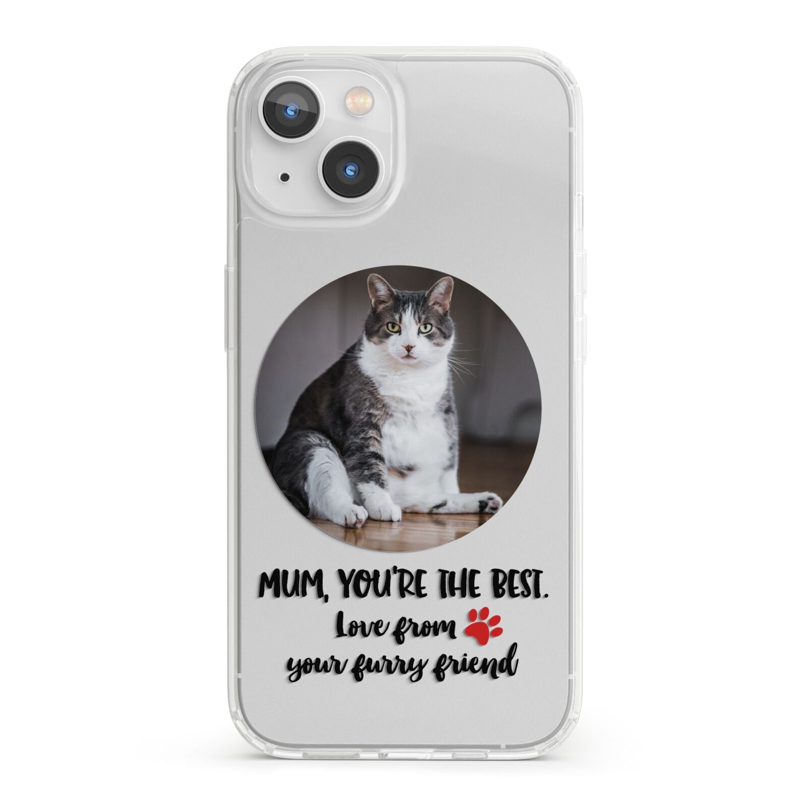 Personalised Photo Upload Cat Mum iPhone 13 Clear Bumper Case