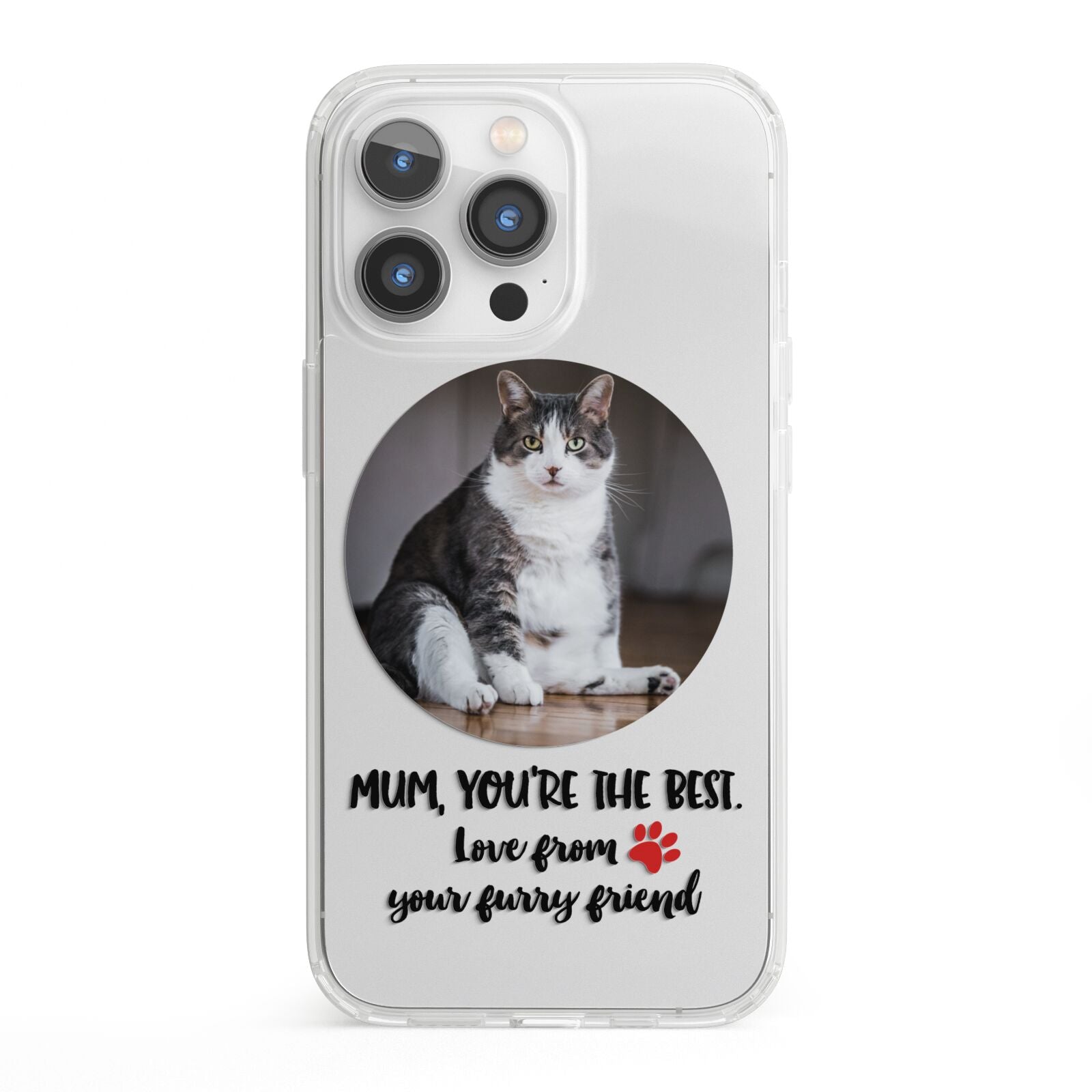 Personalised Photo Upload Cat Mum iPhone 13 Pro Clear Bumper Case