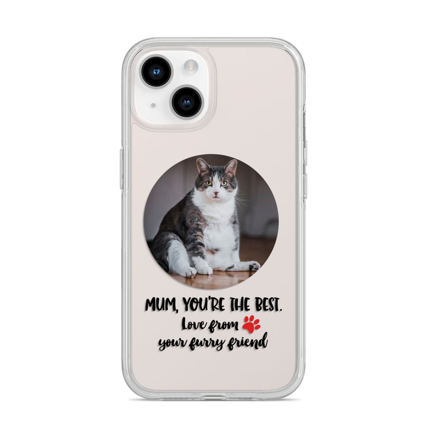 Personalised Photo Upload Cat Mum iPhone 14 Clear Tough Case Starlight