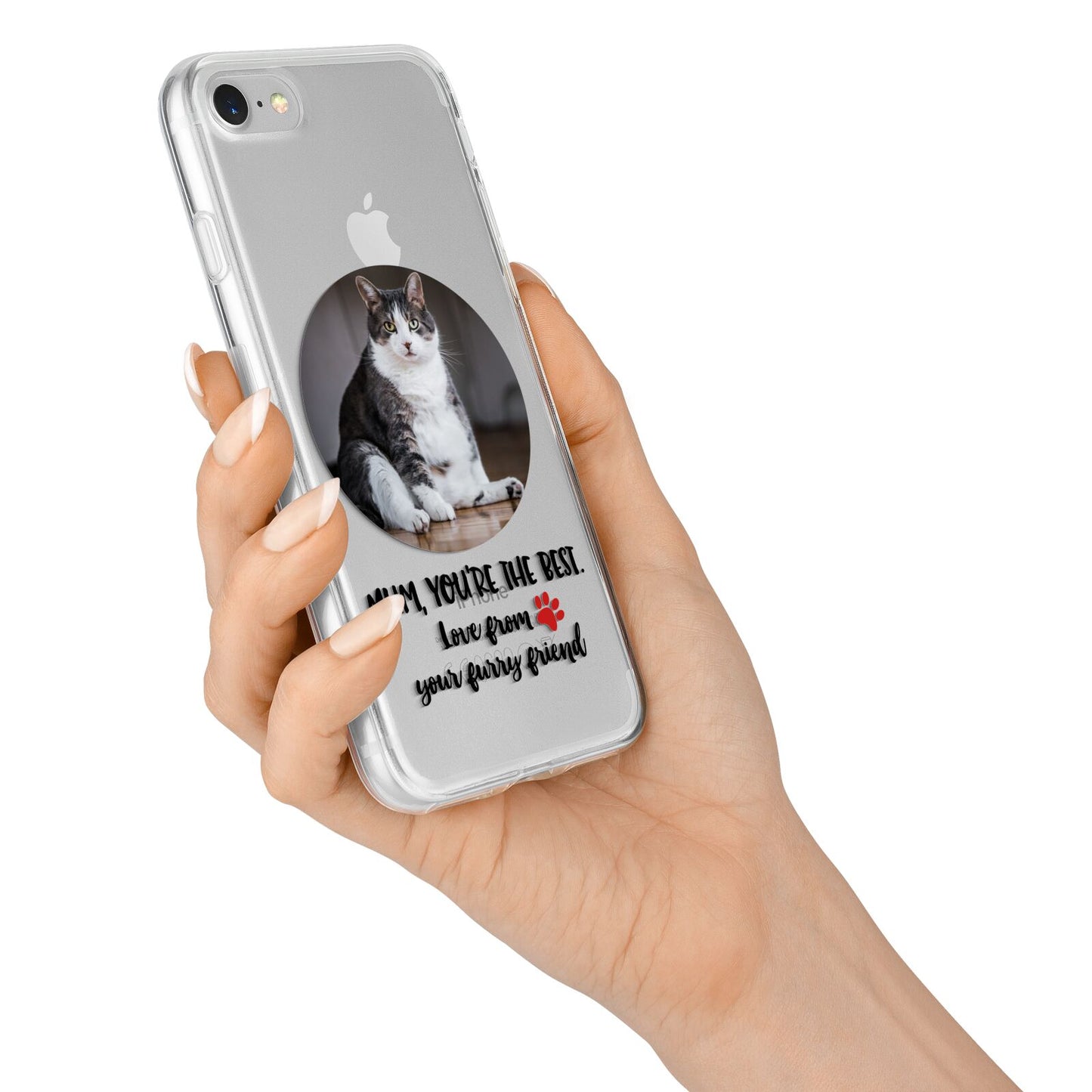 Personalised Photo Upload Cat Mum iPhone 7 Bumper Case on Silver iPhone Alternative Image