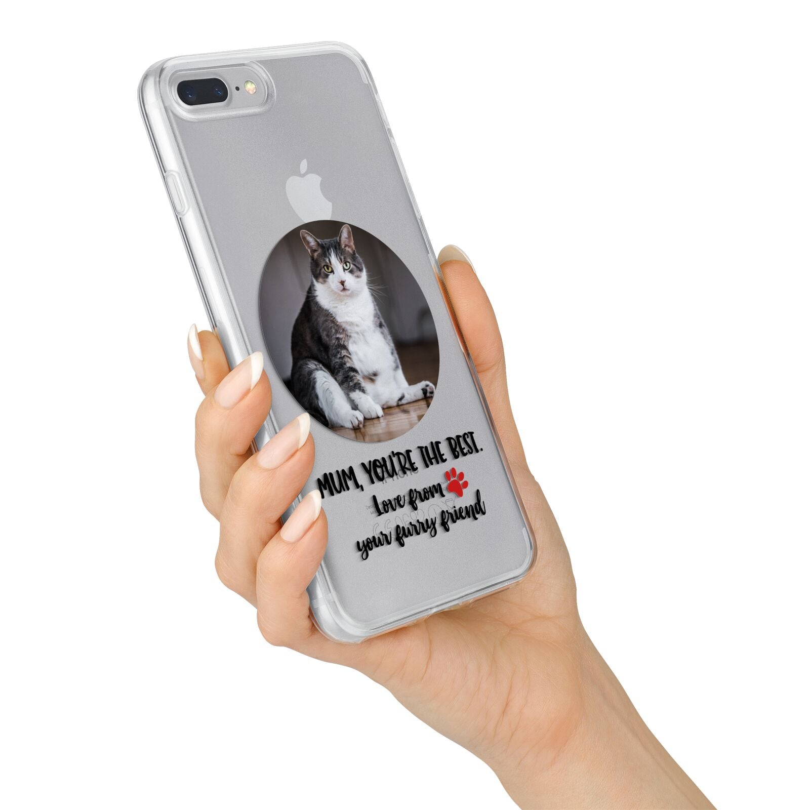 Personalised Photo Upload Cat Mum iPhone 7 Plus Bumper Case on Silver iPhone Alternative Image