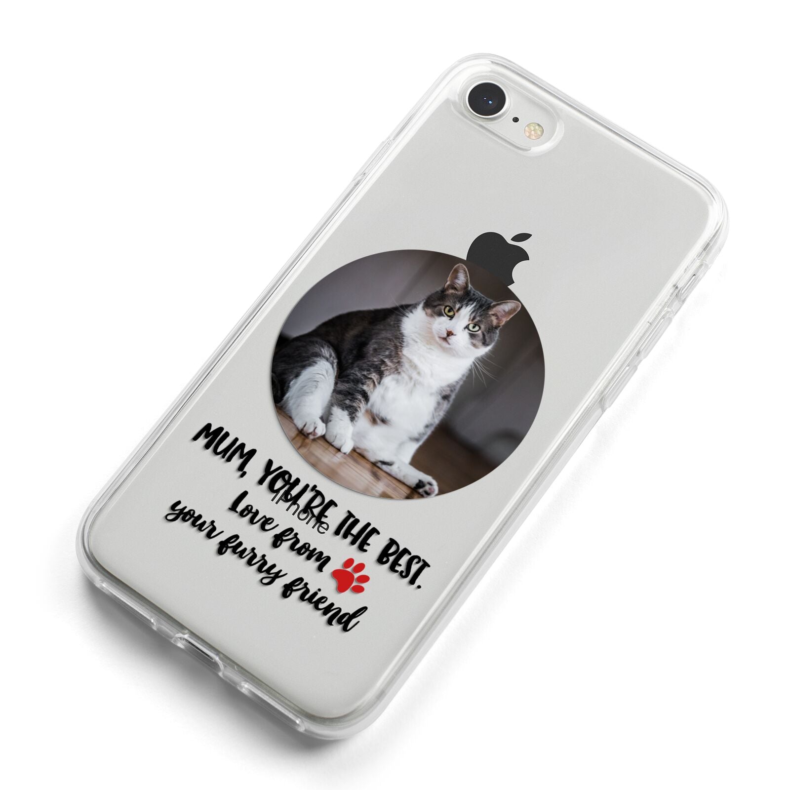 Personalised Photo Upload Cat Mum iPhone 8 Bumper Case on Silver iPhone Alternative Image