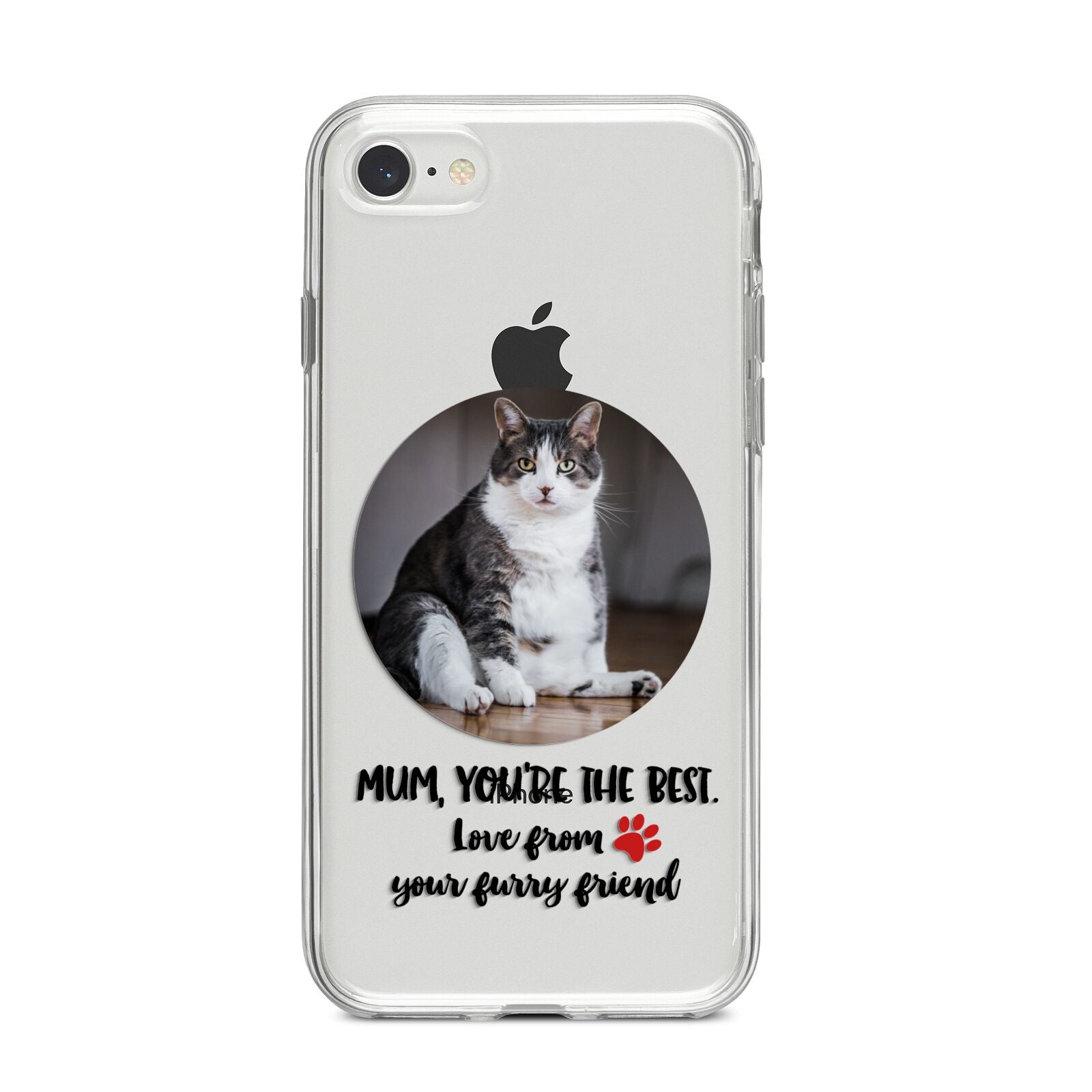 Personalised Photo Upload Cat Mum iPhone 8 Bumper Case on Silver iPhone