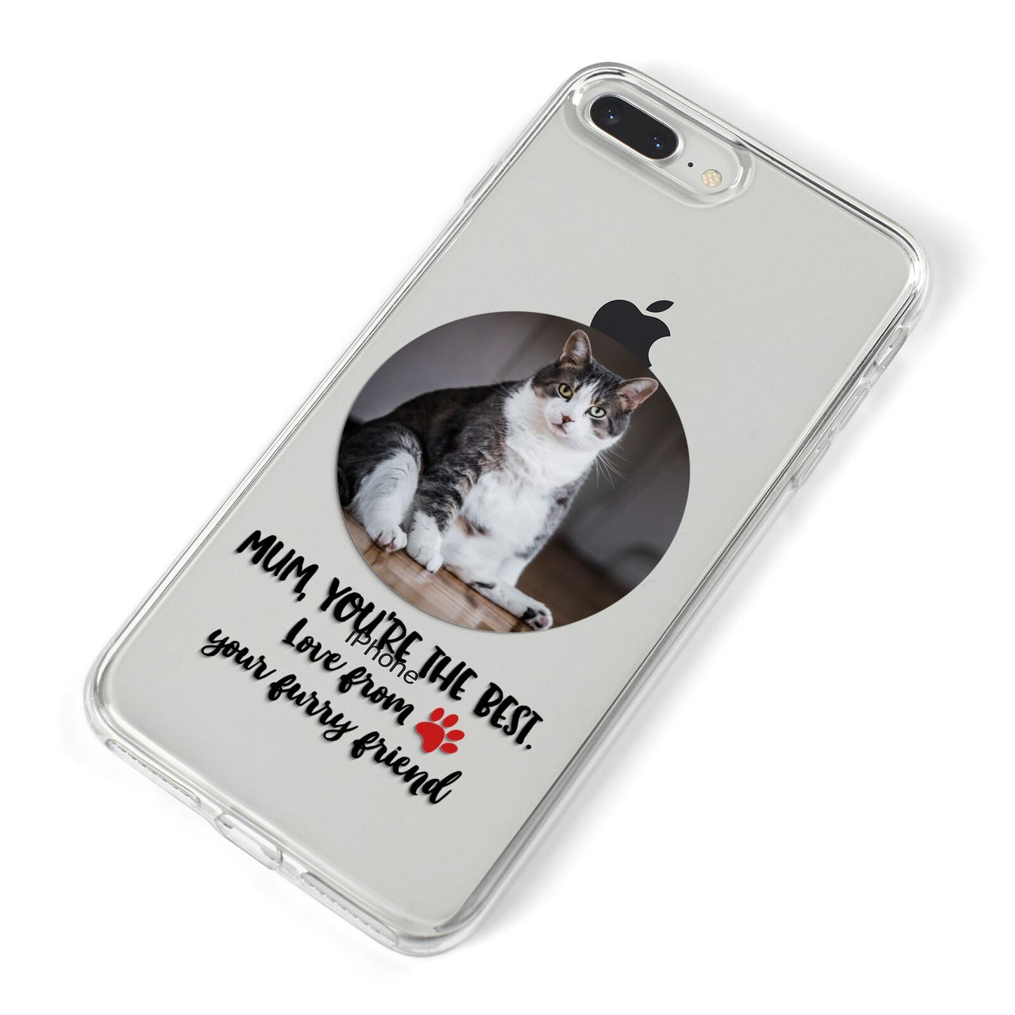 Personalised Photo Upload Cat Mum iPhone 8 Plus Bumper Case on Silver iPhone Alternative Image