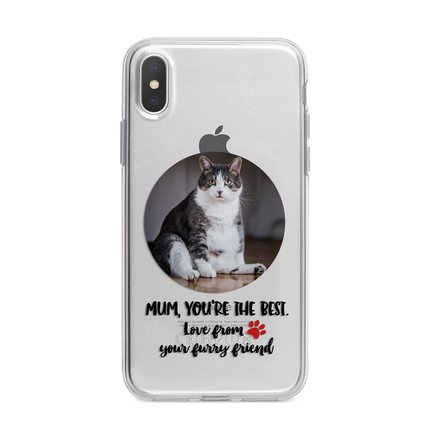 Personalised Photo Upload Cat Mum iPhone X Bumper Case on Silver iPhone Alternative Image 1