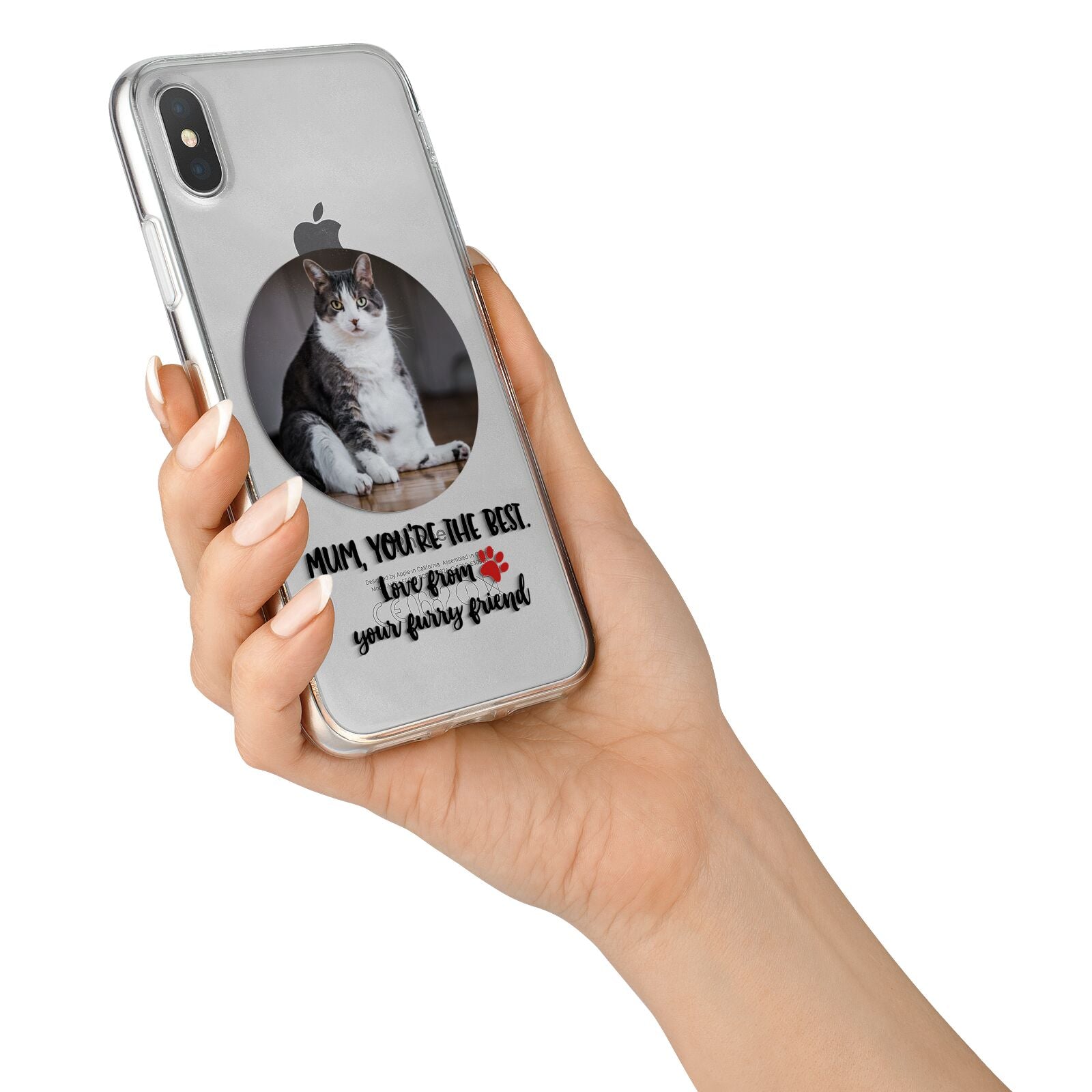 Personalised Photo Upload Cat Mum iPhone X Bumper Case on Silver iPhone Alternative Image 2