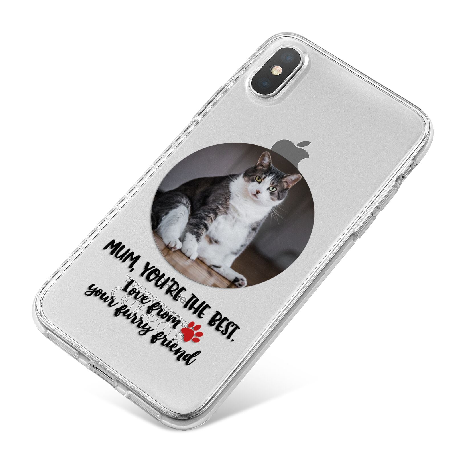 Personalised Photo Upload Cat Mum iPhone X Bumper Case on Silver iPhone