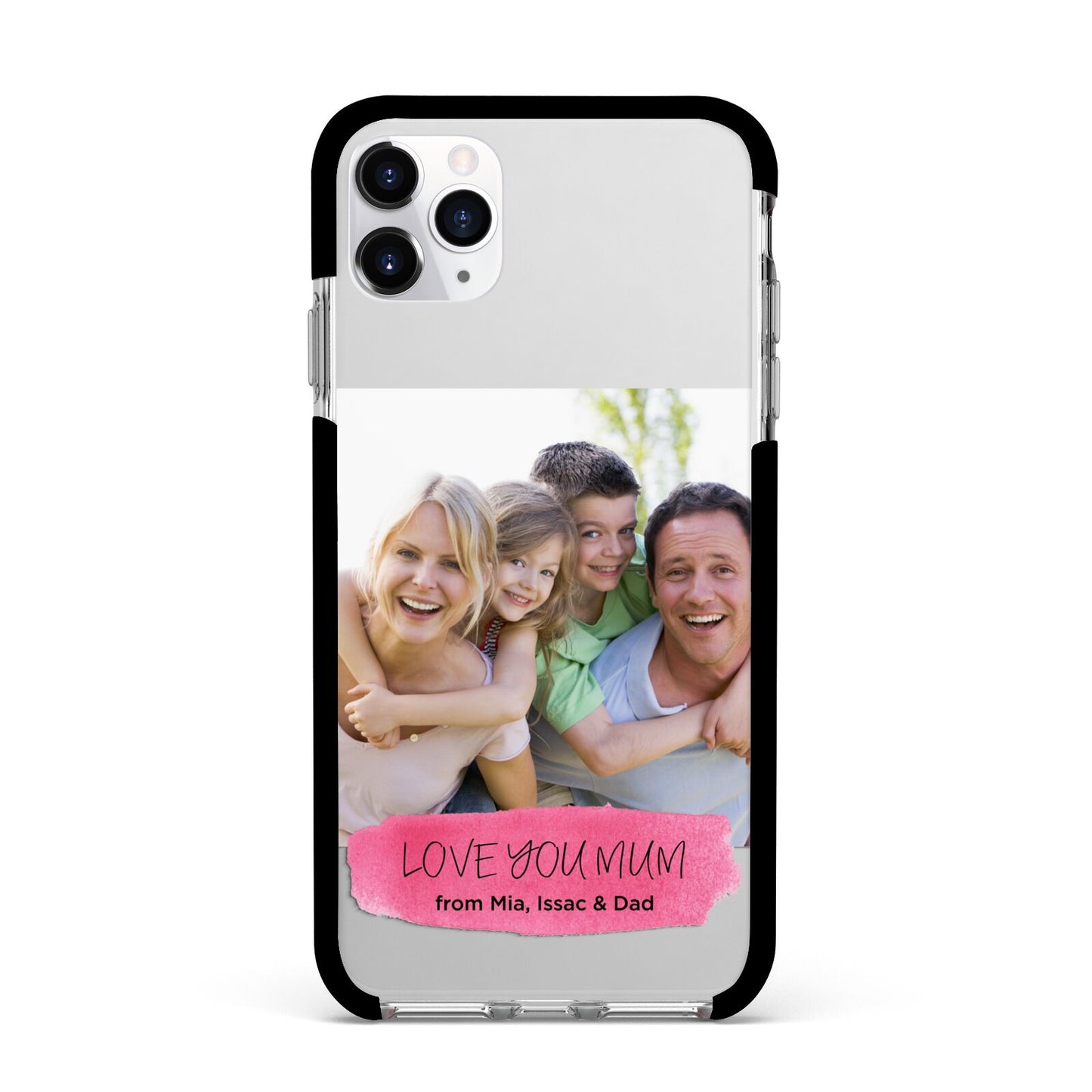 Personalised Photo Upload Mothers Day Apple iPhone 11 Pro Max in Silver with Black Impact Case