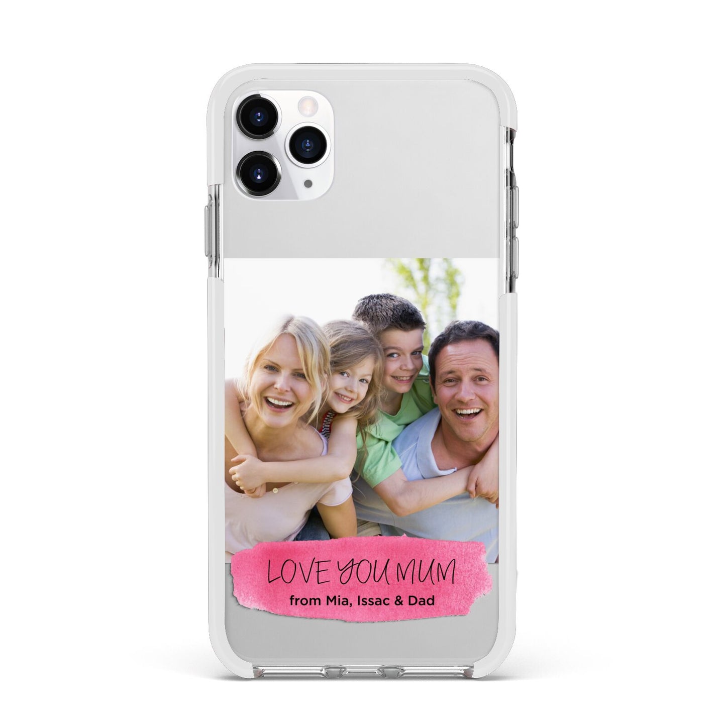 Personalised Photo Upload Mothers Day Apple iPhone 11 Pro Max in Silver with White Impact Case