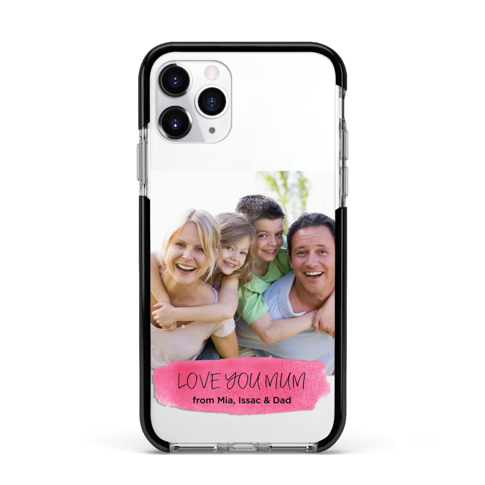 Personalised Photo Upload Mothers Day Apple iPhone 11 Pro in Silver with Black Impact Case