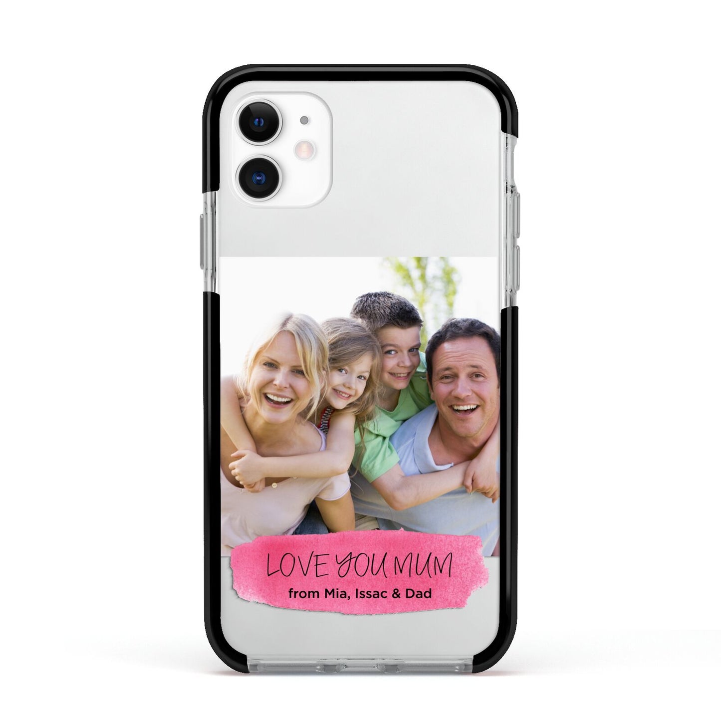 Personalised Photo Upload Mothers Day Apple iPhone 11 in White with Black Impact Case