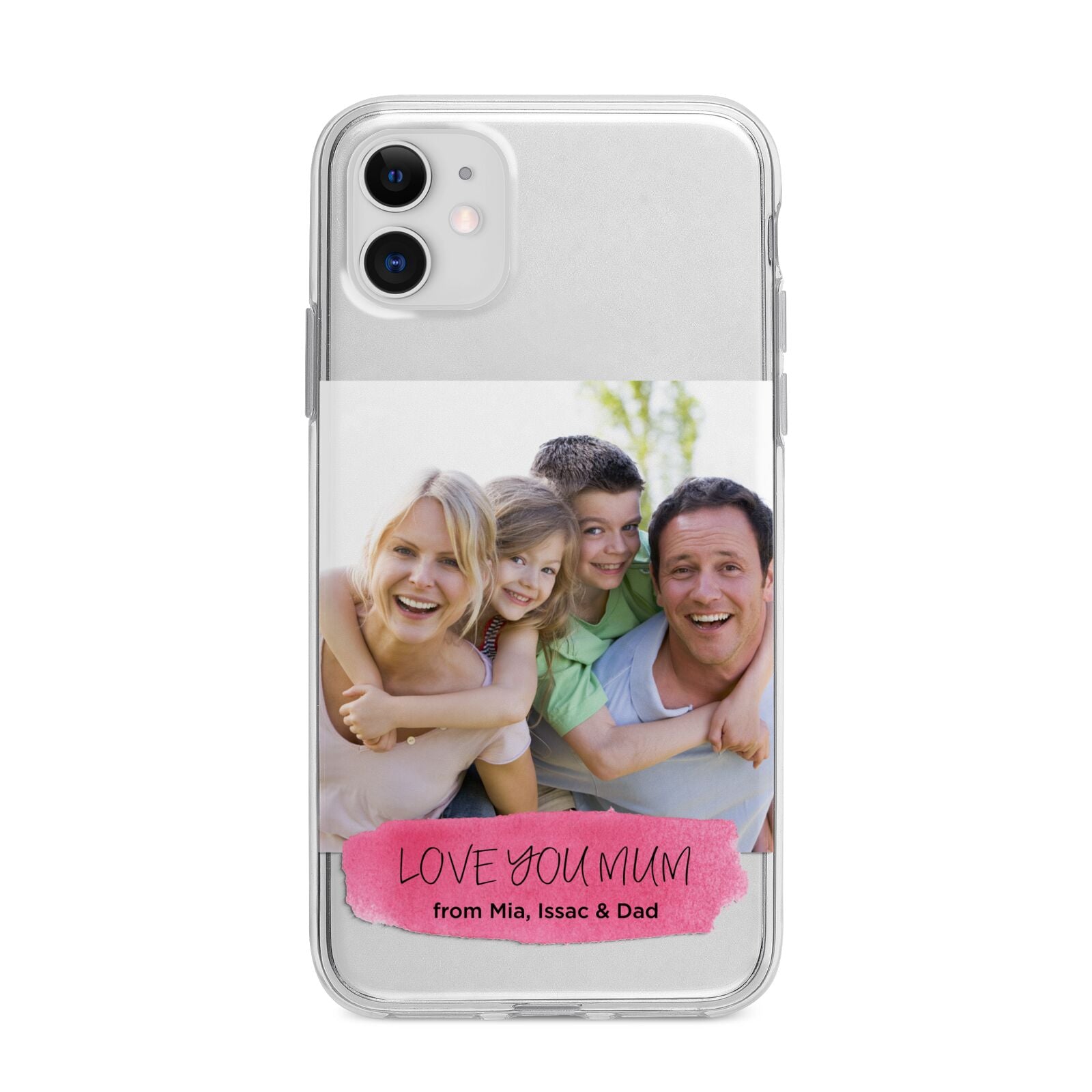 Personalised Photo Upload Mothers Day Apple iPhone 11 in White with Bumper Case